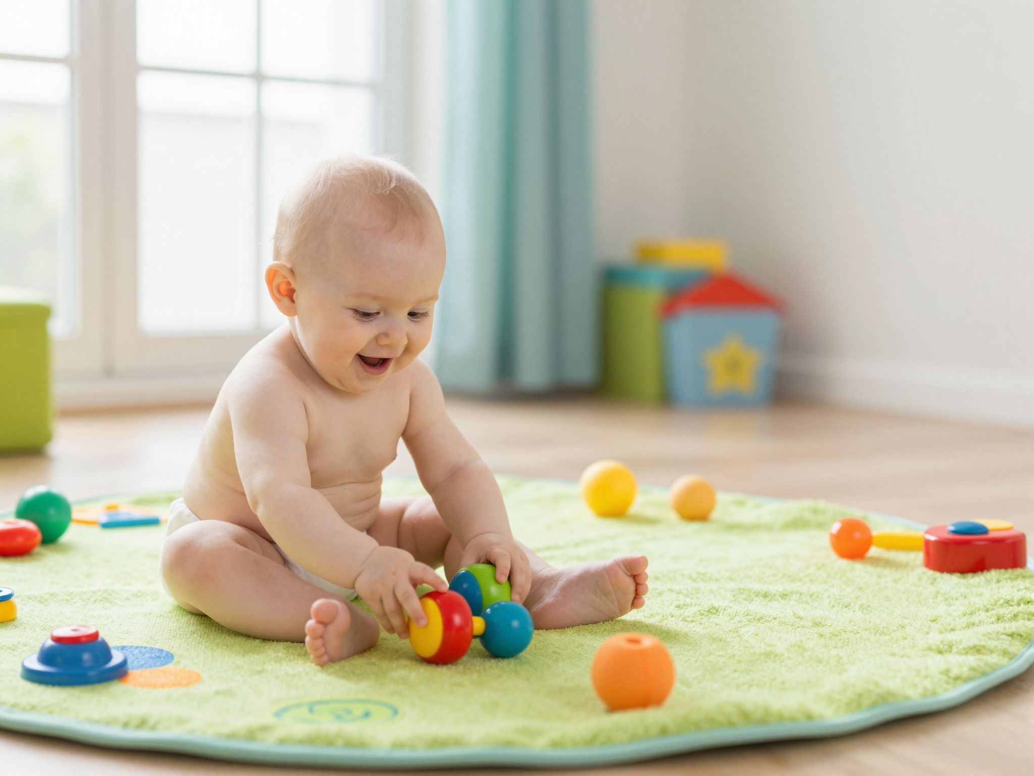 A nyolchónapos babák már ülnek és kezdenek mászni.
