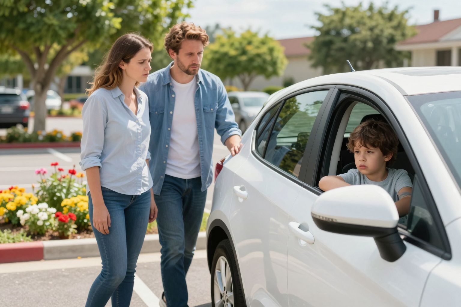 A kocsiban hagyott gyerek gyorsan hőgutát kaphat.