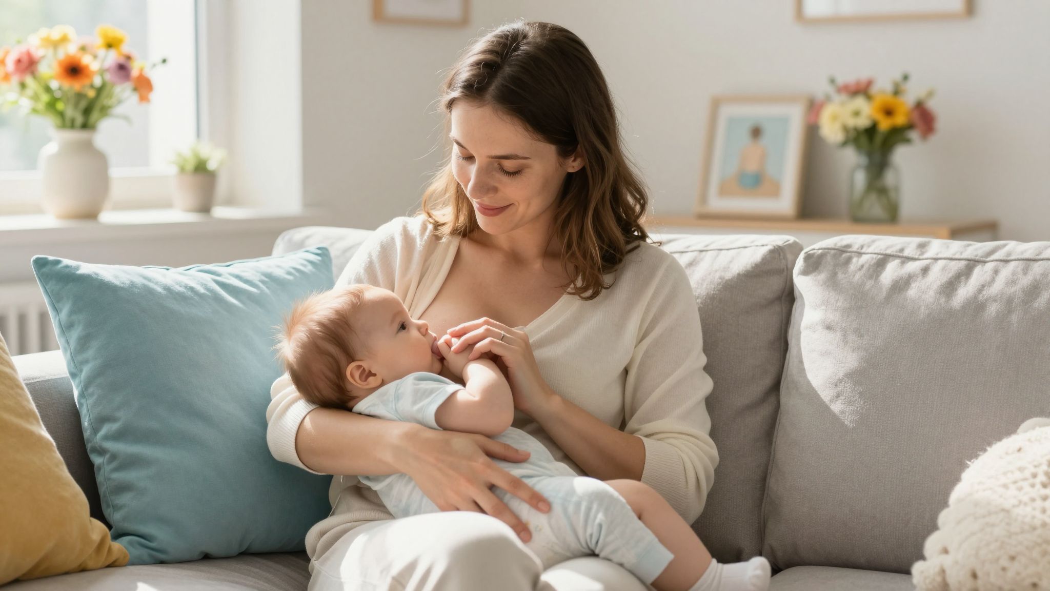 A szoptatás utófájásokat okozhat, amelyek hasi görcsökhöz vezetnek.