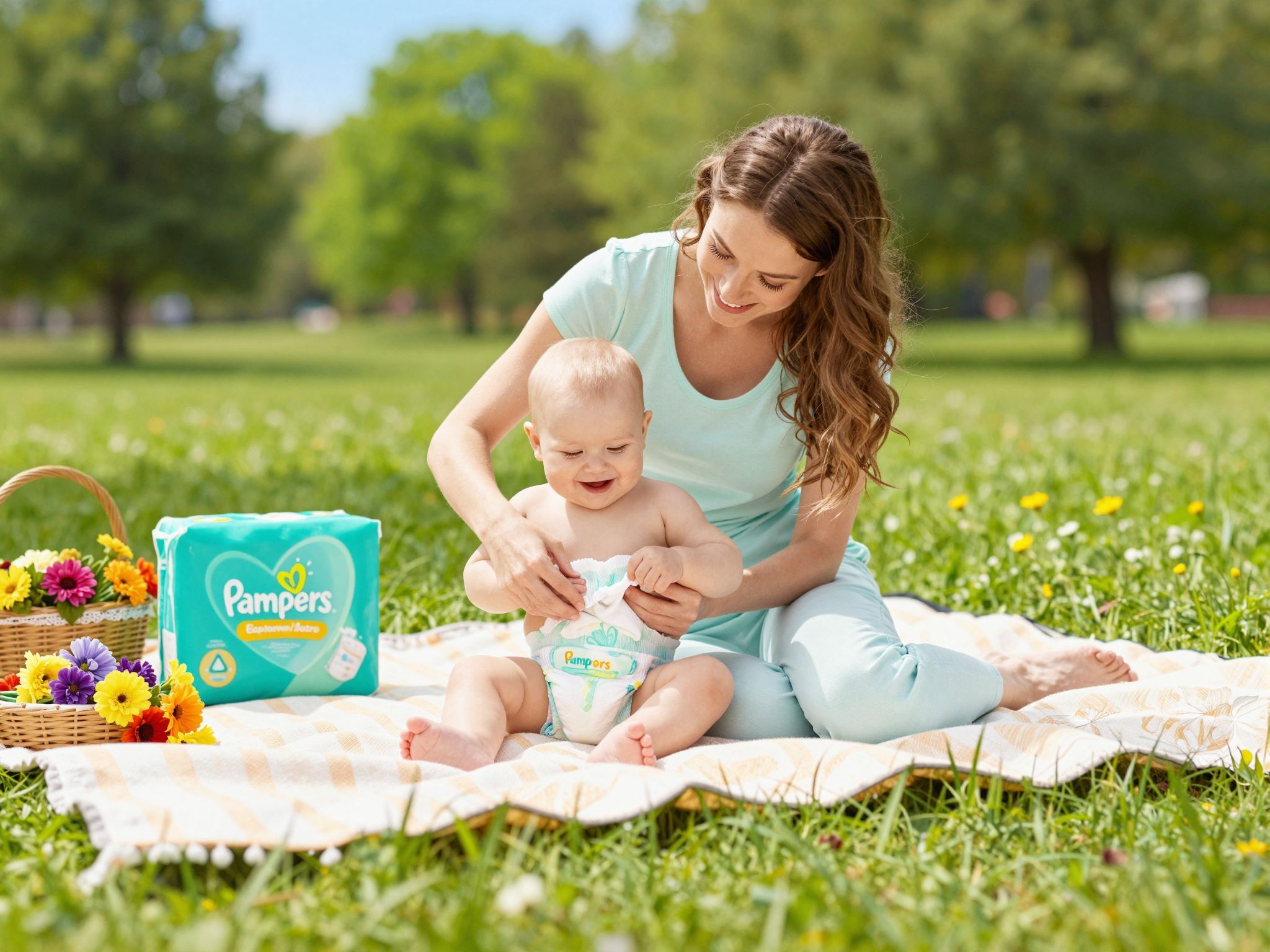 A Pampers pelenkák segítenek a szárazság megőrzésében útközben.