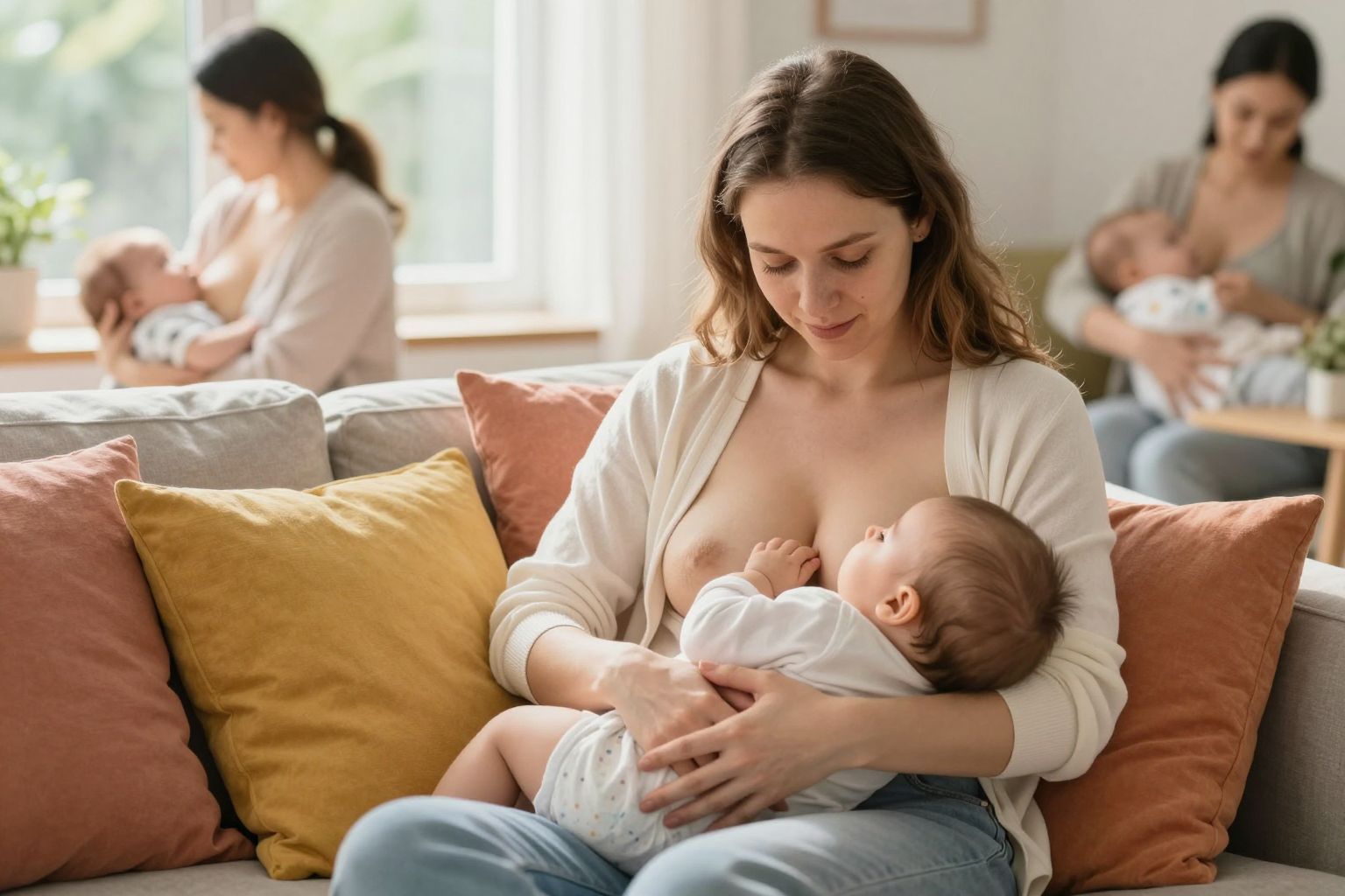 A kényelmes pozíció segíti a baba jobb táplálását.
