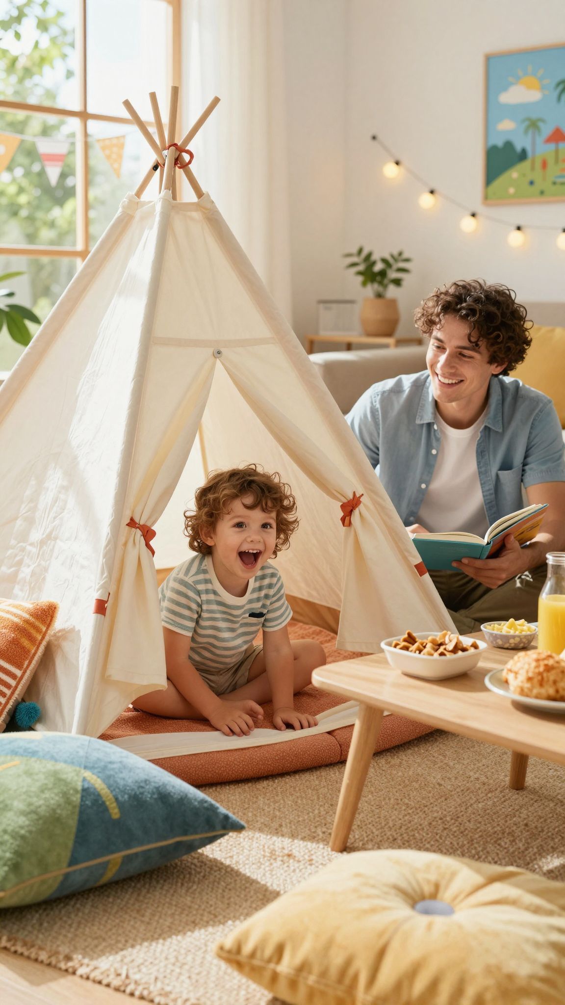 Kempingezés a nappaliban varázslatos kaland lehet a gyerekeknek!