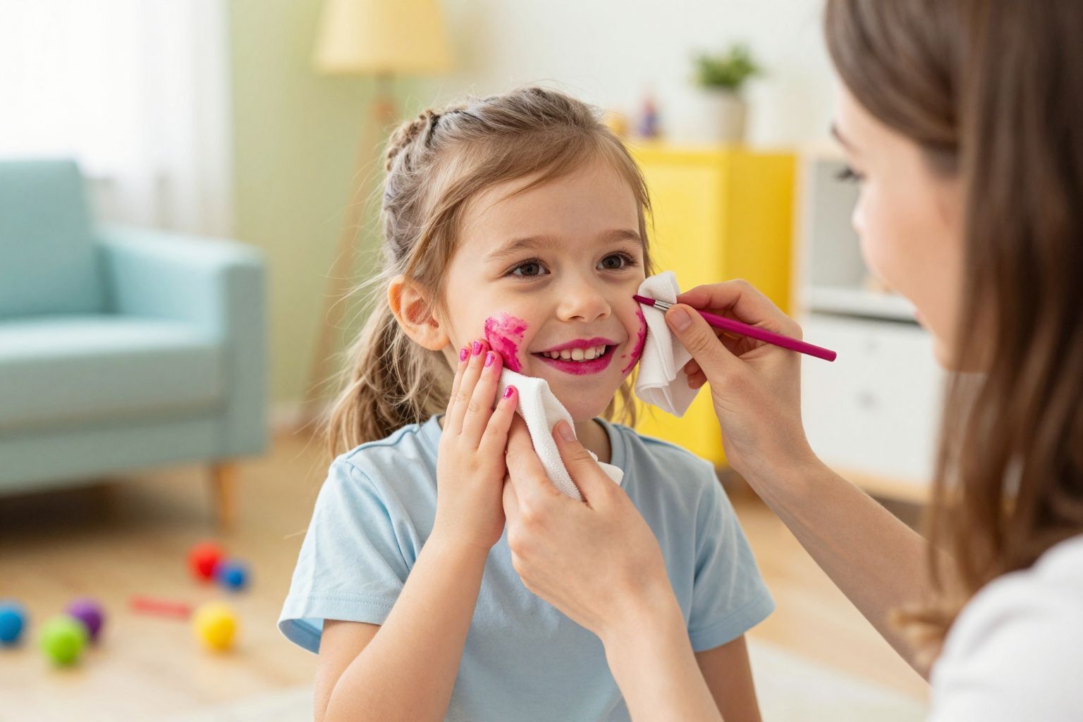 Használj babaolajat a rúzsfoltok eltávolításához.