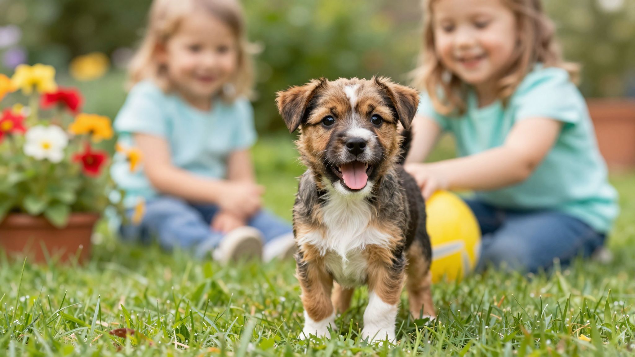 A Border terrier energikus és hűséges családi társ.
