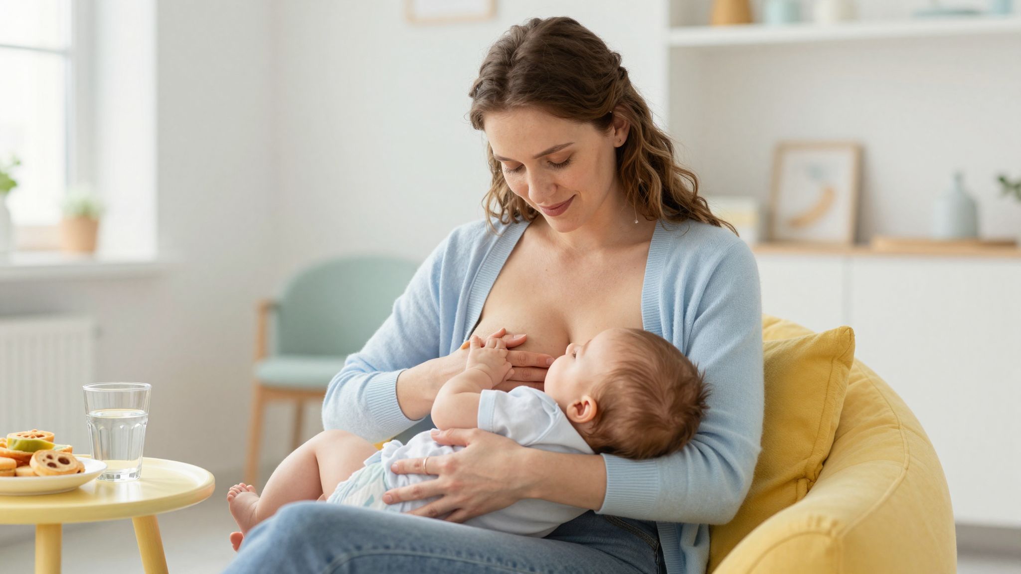 Az anyatej tápanyagai támogatják a baba egészséges fejlődését.