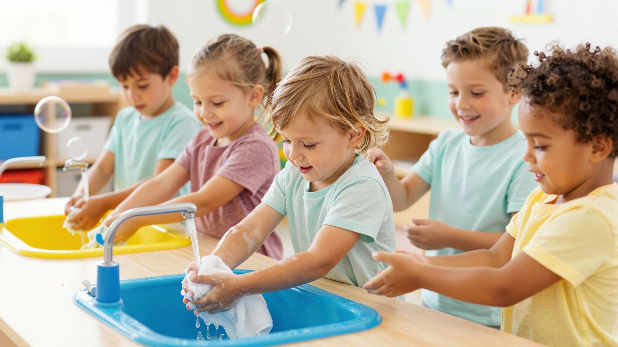 A rendszeres kézmosás csökkenti a betegségek terjedését.