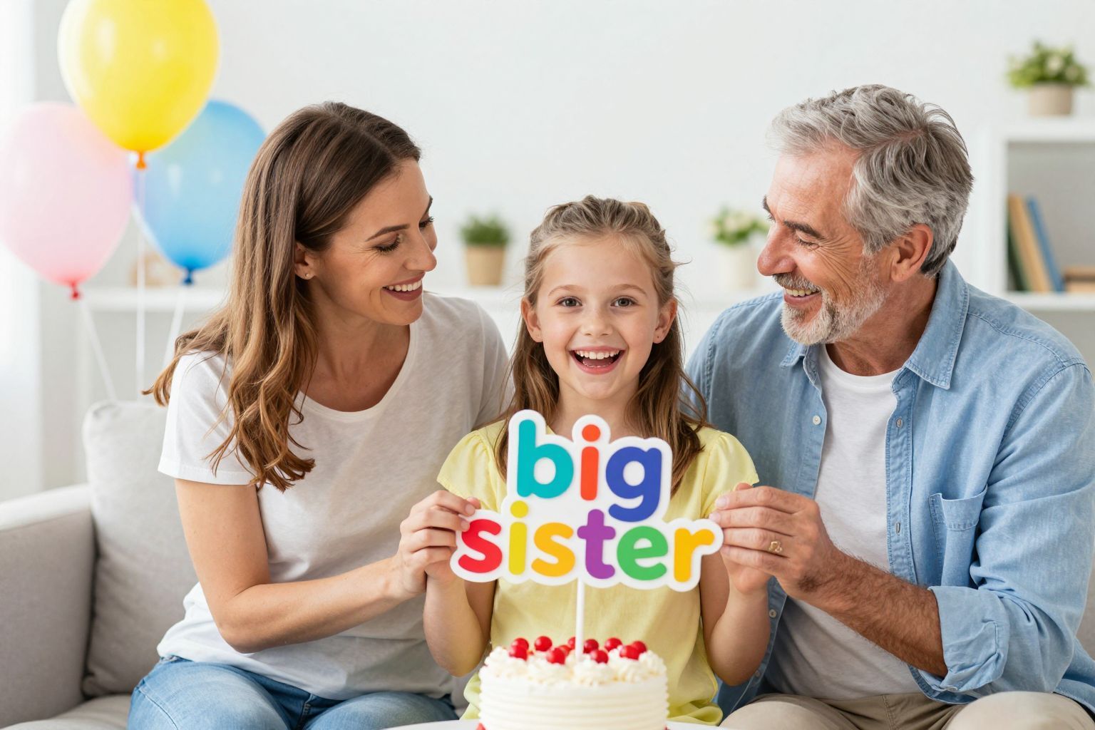 A nagyobb testvér izgalma fokozza a várakozást.