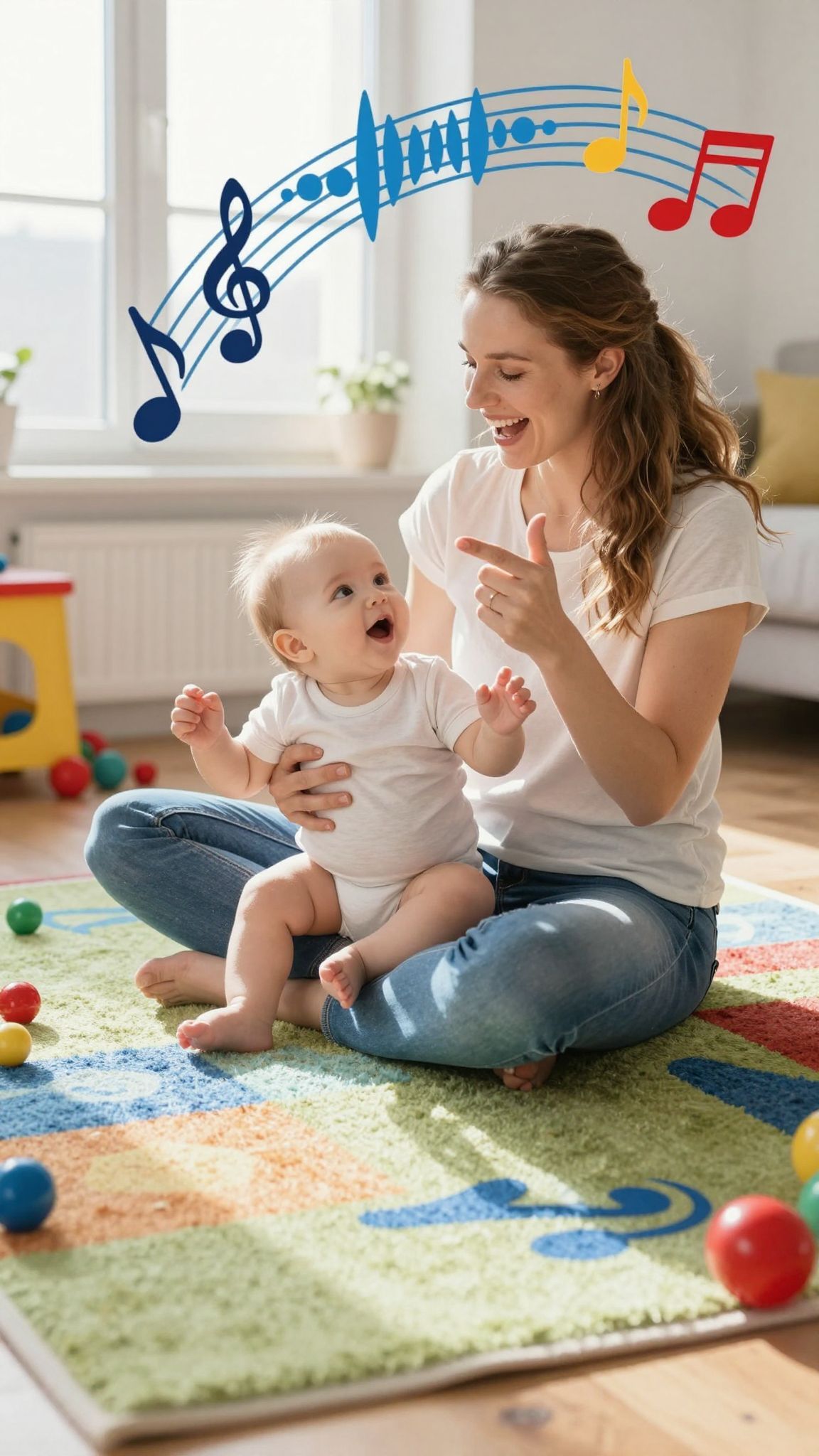 Az interaktív zenehallgatás serkenti a babák nyelvi fejlődését.