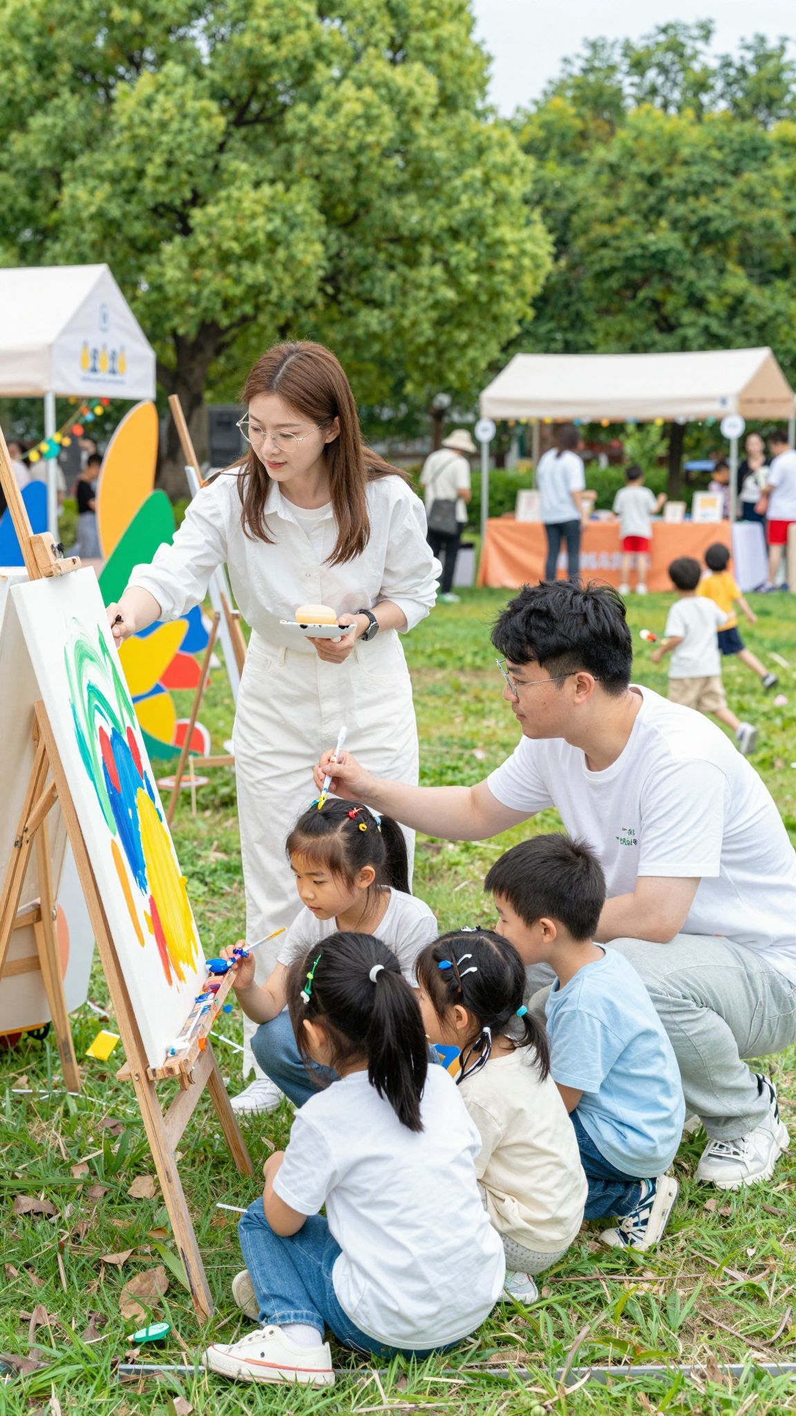 A szabadban alkotás serkenti a gyerekek kreativitását.