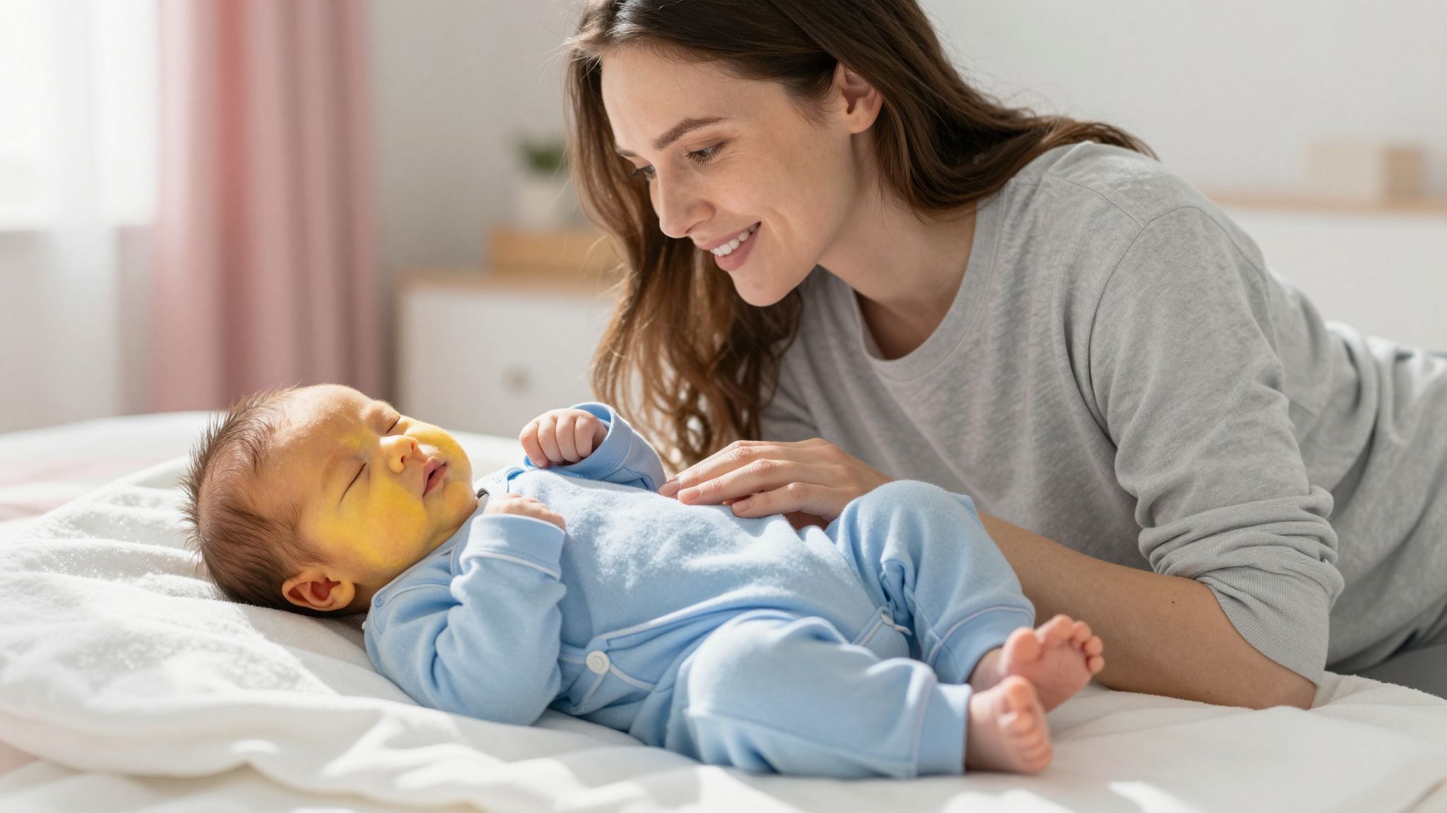 A kék pizsama kiváló alternatíva a sárgaság kezelésére.