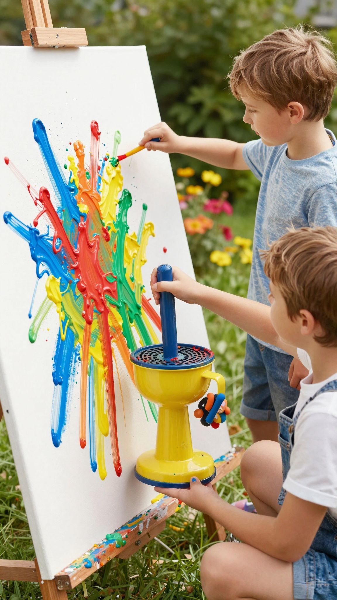 A saláta-centrifuga a színek keverésének izgalmas módja.