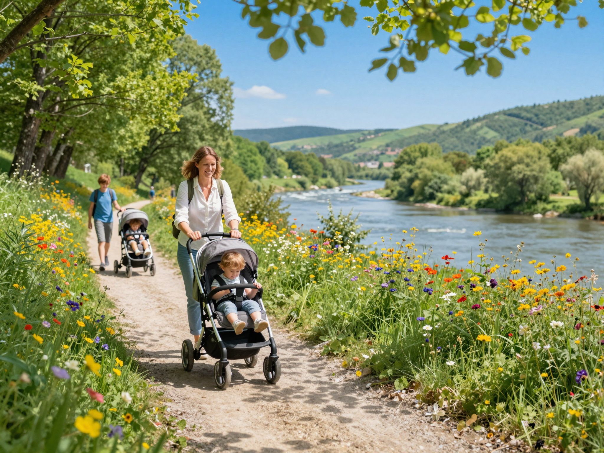 A Dunakanyar festői tájai ideálisak babakocsis sétákhoz.