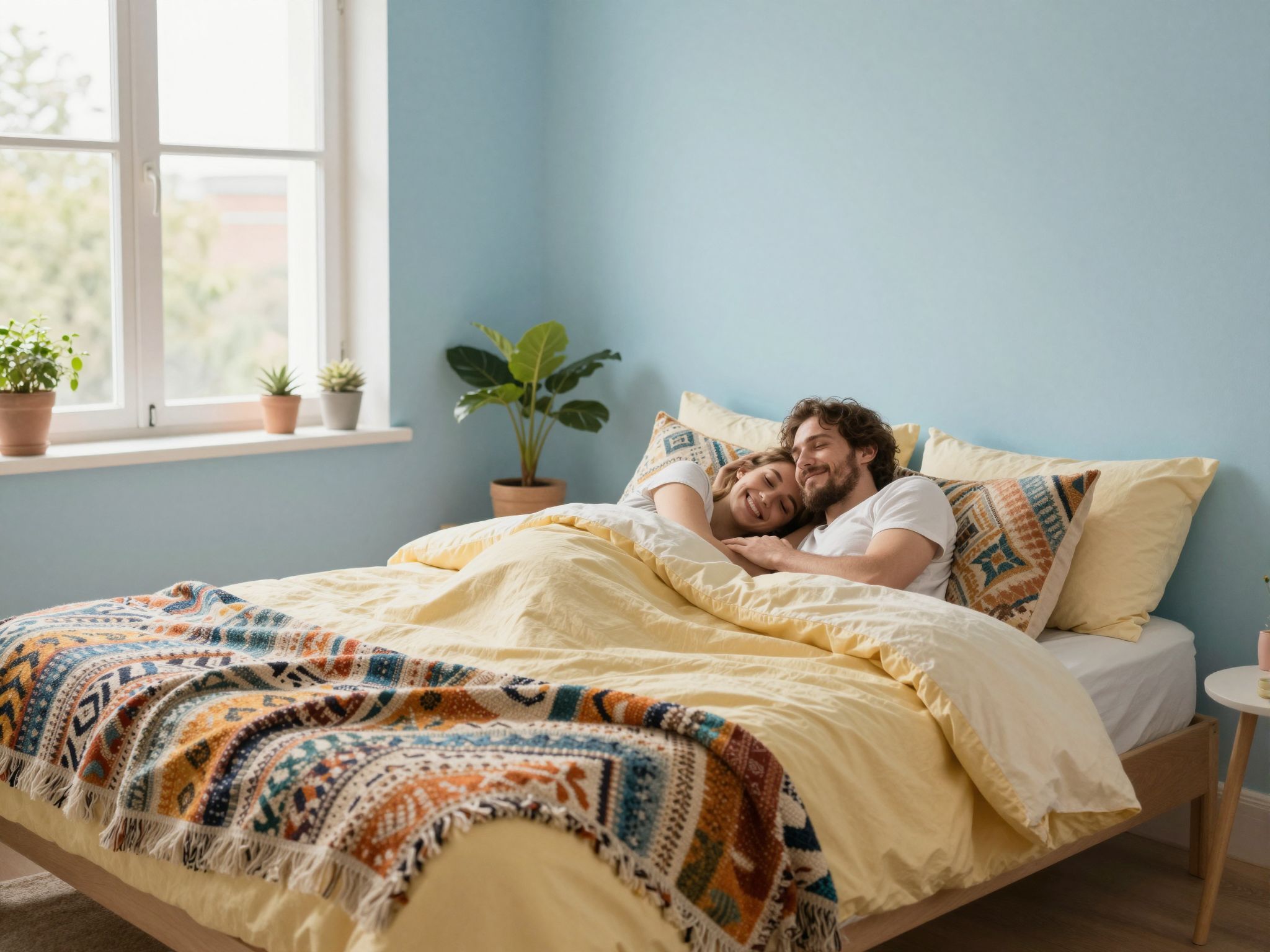 A megfelelő textíliák javítják a hálószoba mikroklímáját.