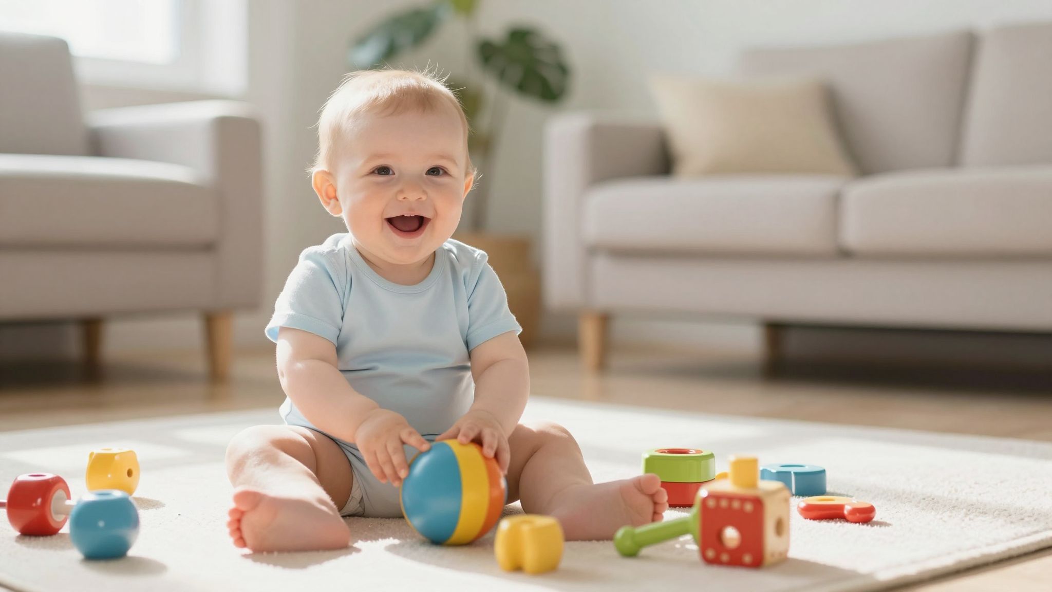 A háromszög-ülés erősíti a baba törzsizomzatát.