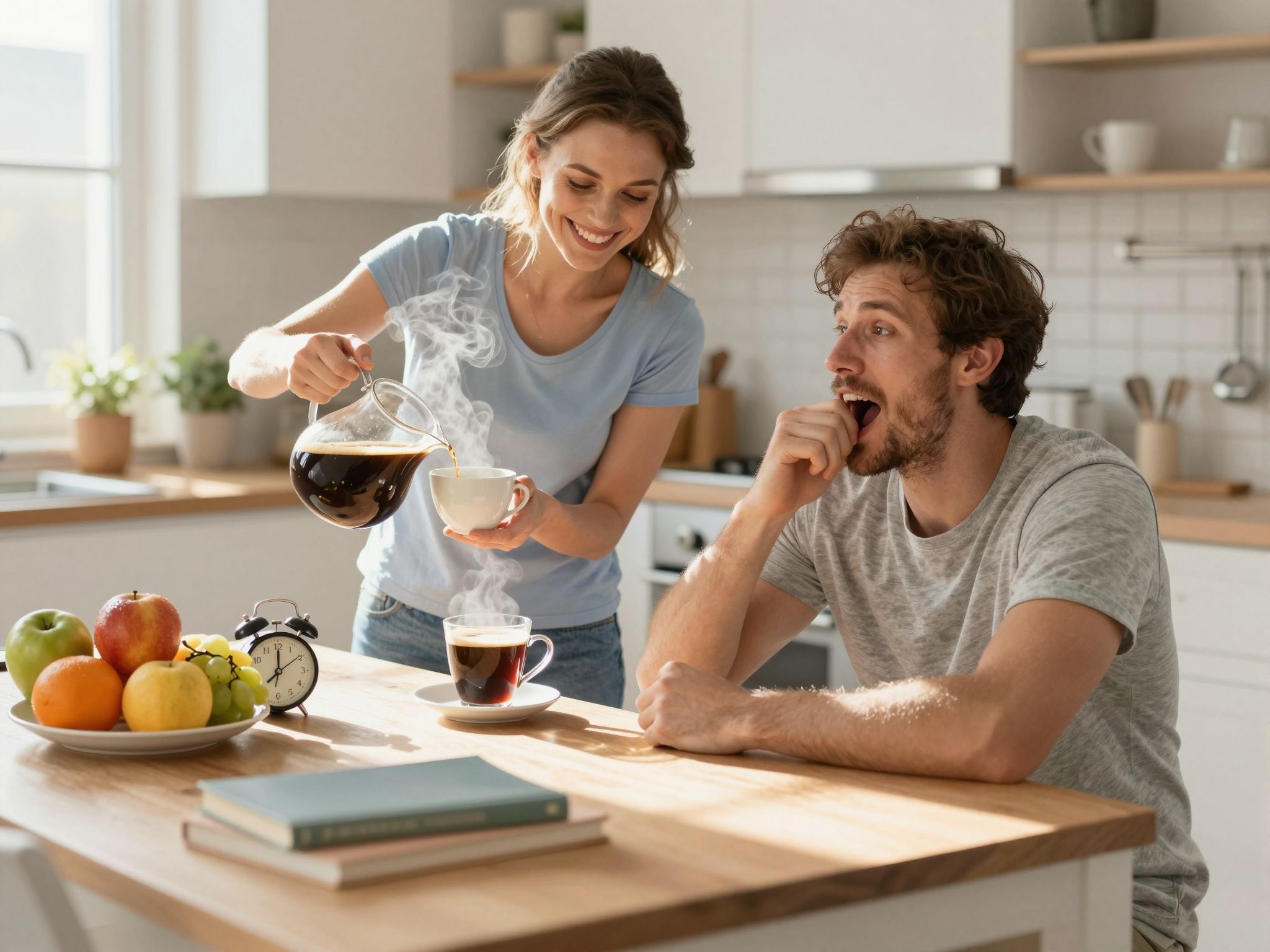 A koffein blokkolja az adenozin hatását, így ébren tart.