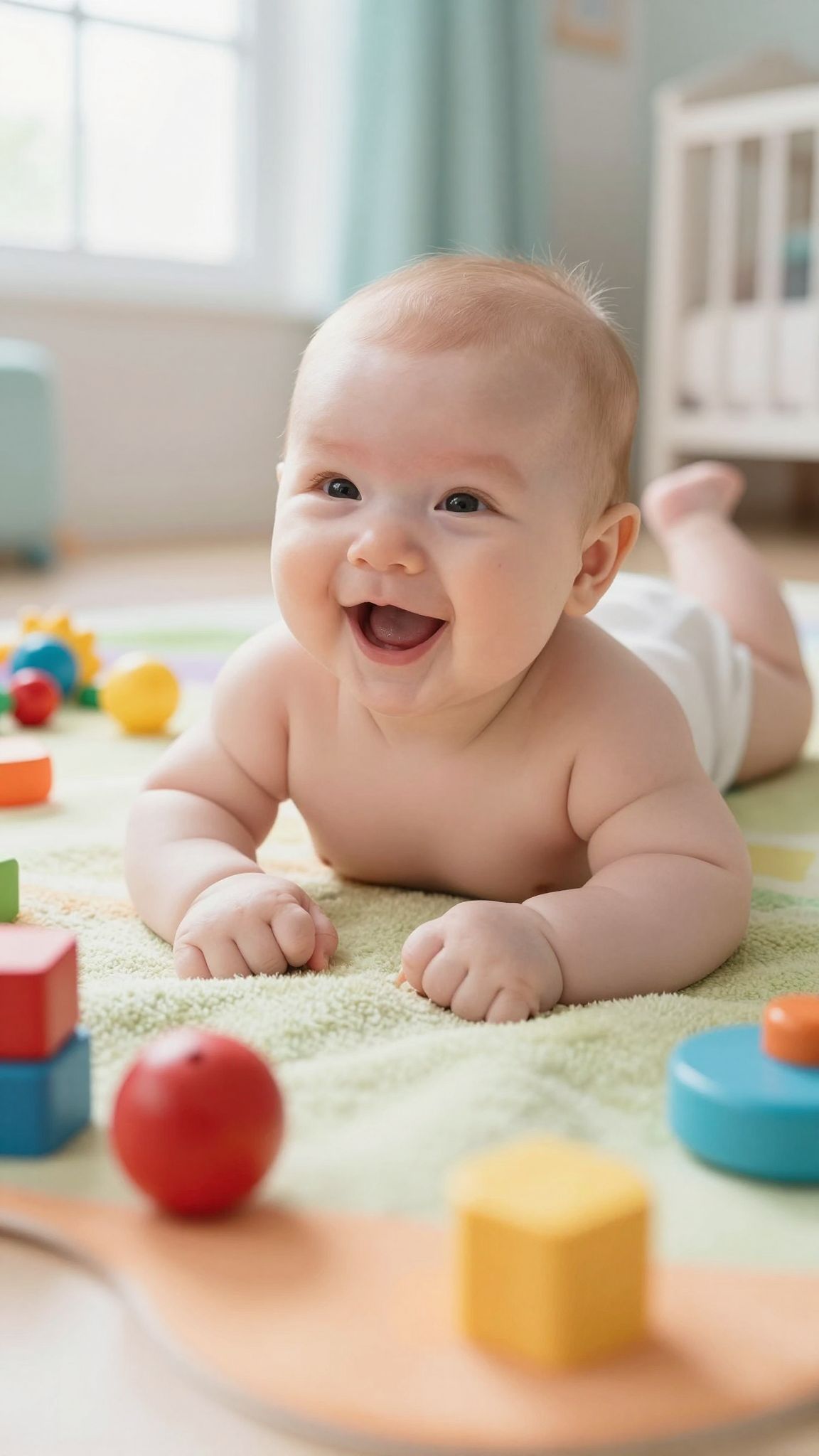 A második hónapban a babák kezdik felfedezni a mosolyt.