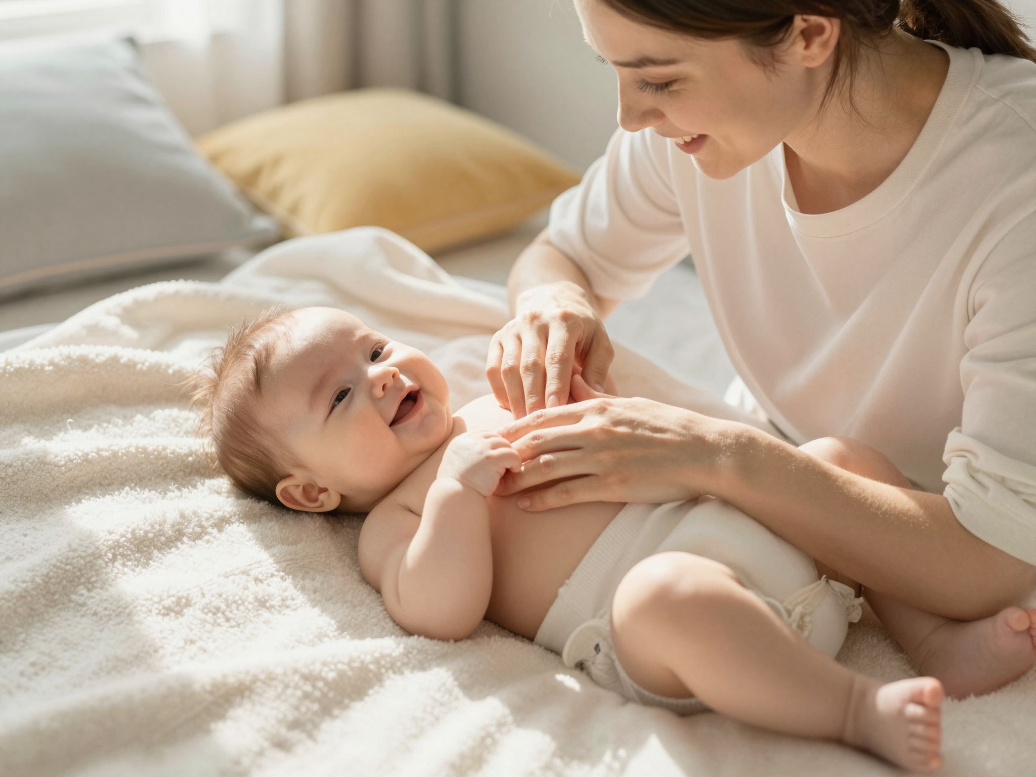 A masszázs segít a baba nyugodt alvásában és fejlődésében.
