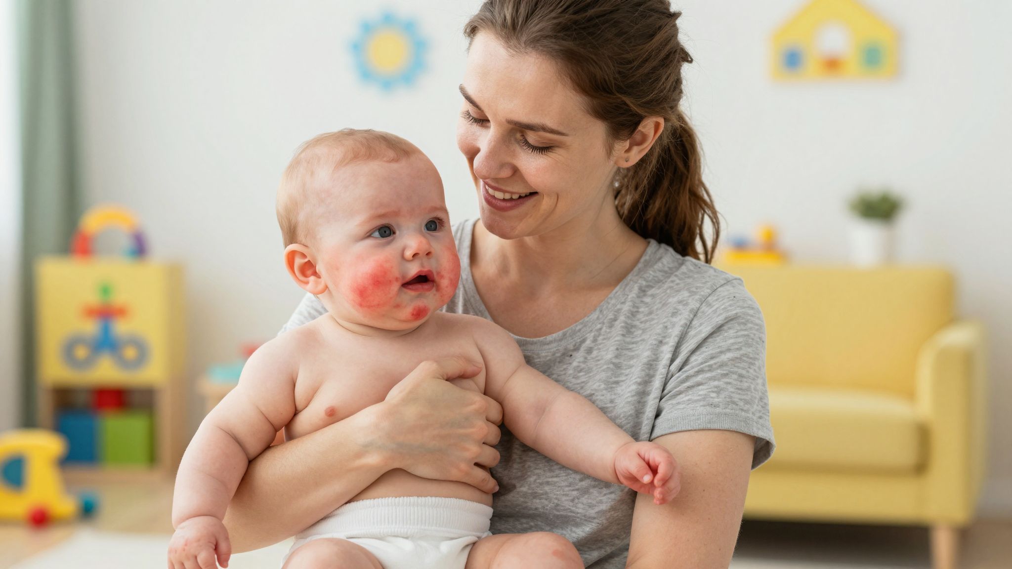A kiütések megjelenése jelzi a betegség előrehaladását.