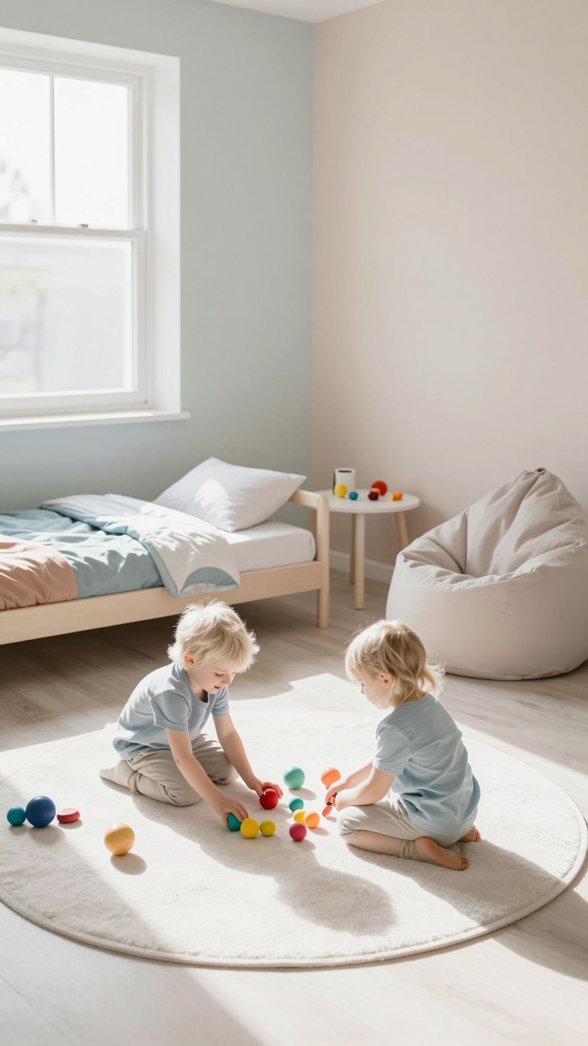 A minimalista gyerekszoba rendet teremt és ösztönöz a kreativitásra.