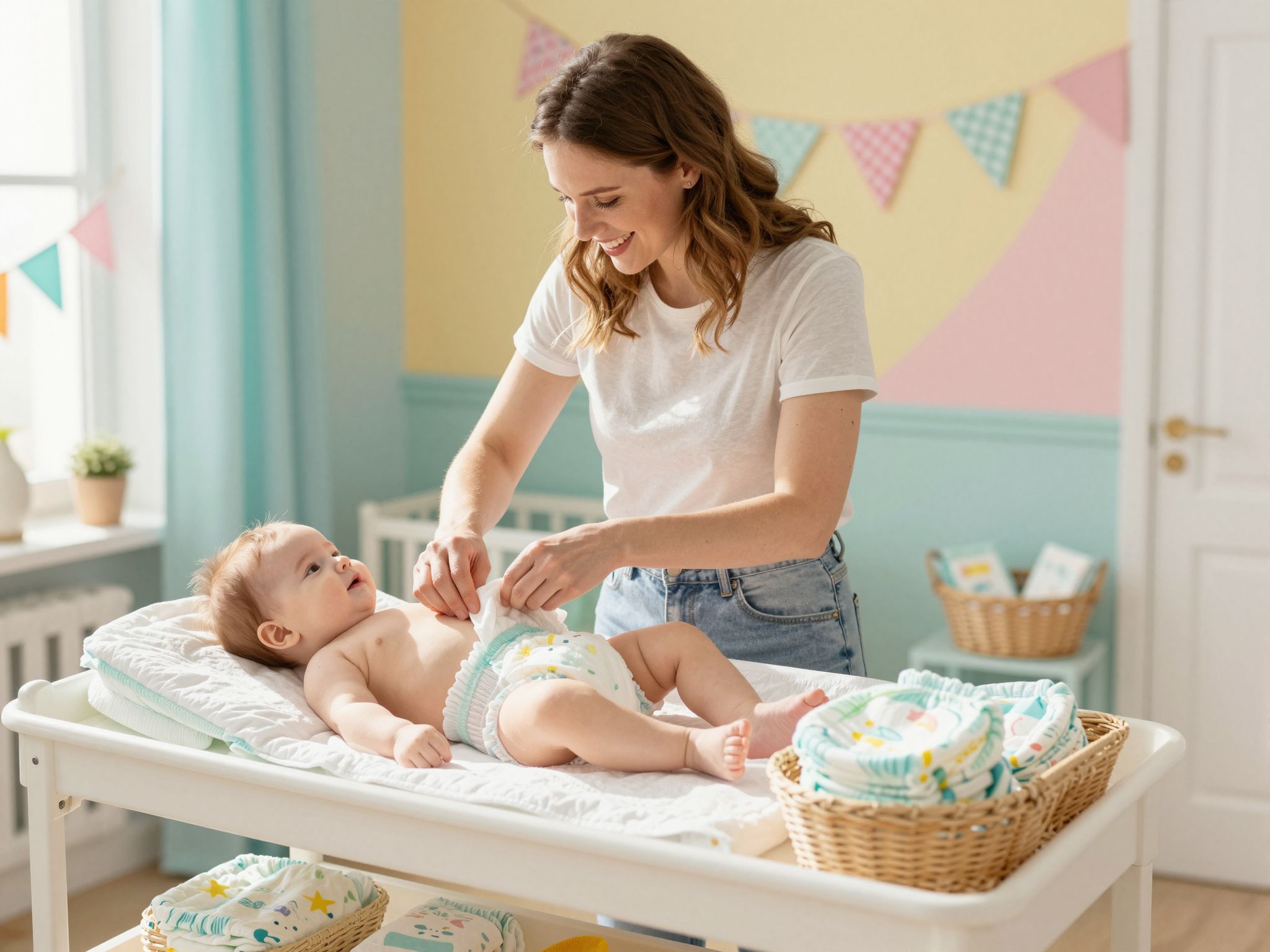 A tiszta pelenkák hozzájárulnak a baba egészségéhez.