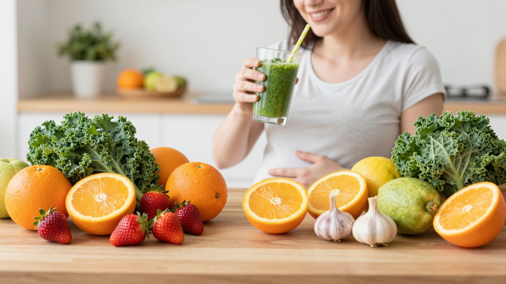 A megfelelő táplálkozás erősíti az immunrendszert terhesség alatt.