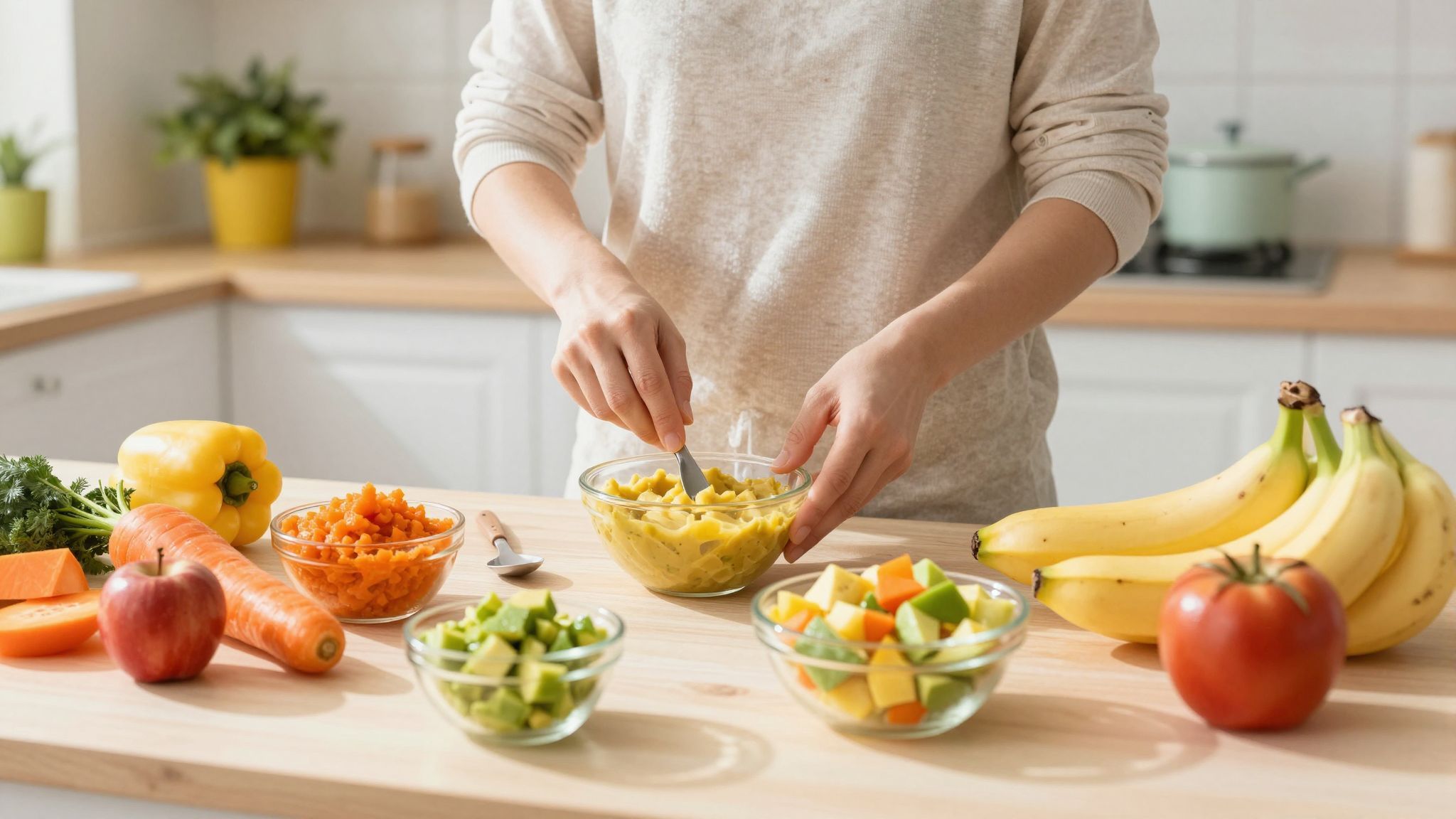 A bébiételek textúrája a fejlődés során változik.