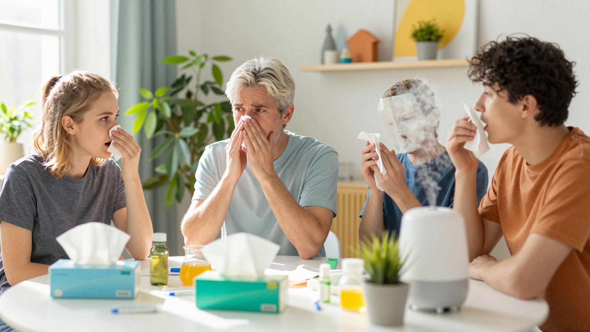 A tüsszögés allergiás reakciók jele is lehet.
