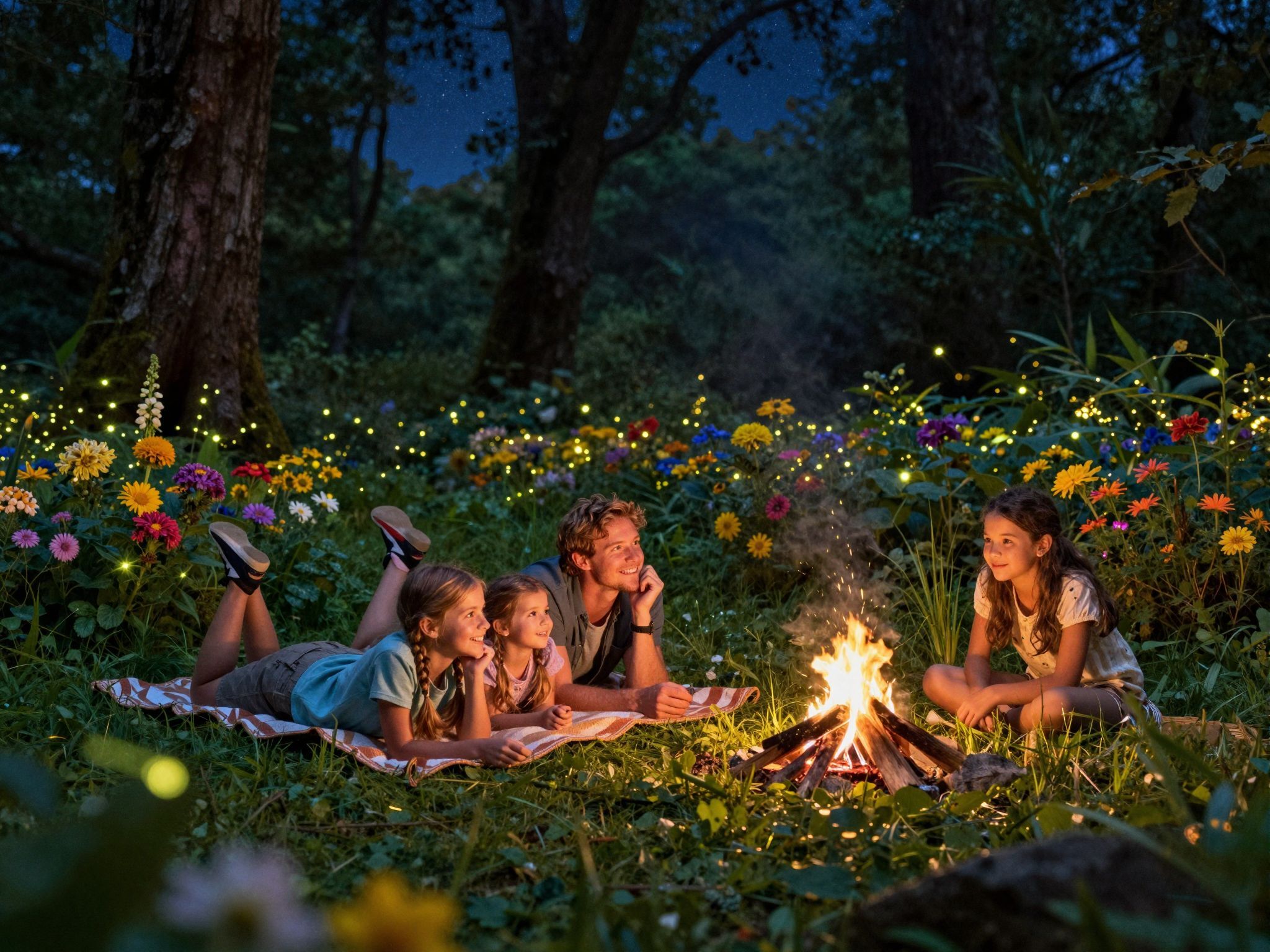 A csillagok alatt felfedezheted az éjszakai erdő varázsát.