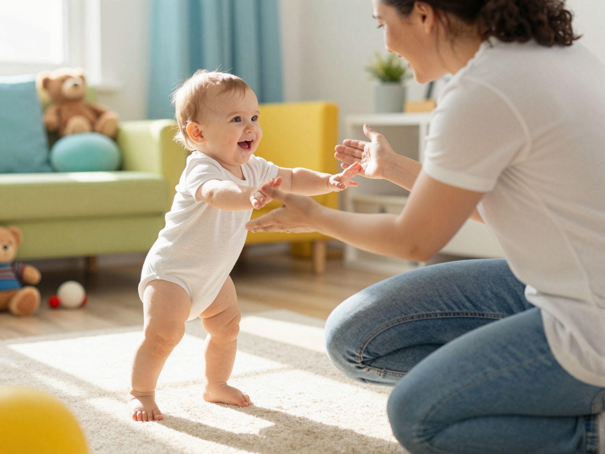 A baba első lépései a felfedezés örömét hozzák.