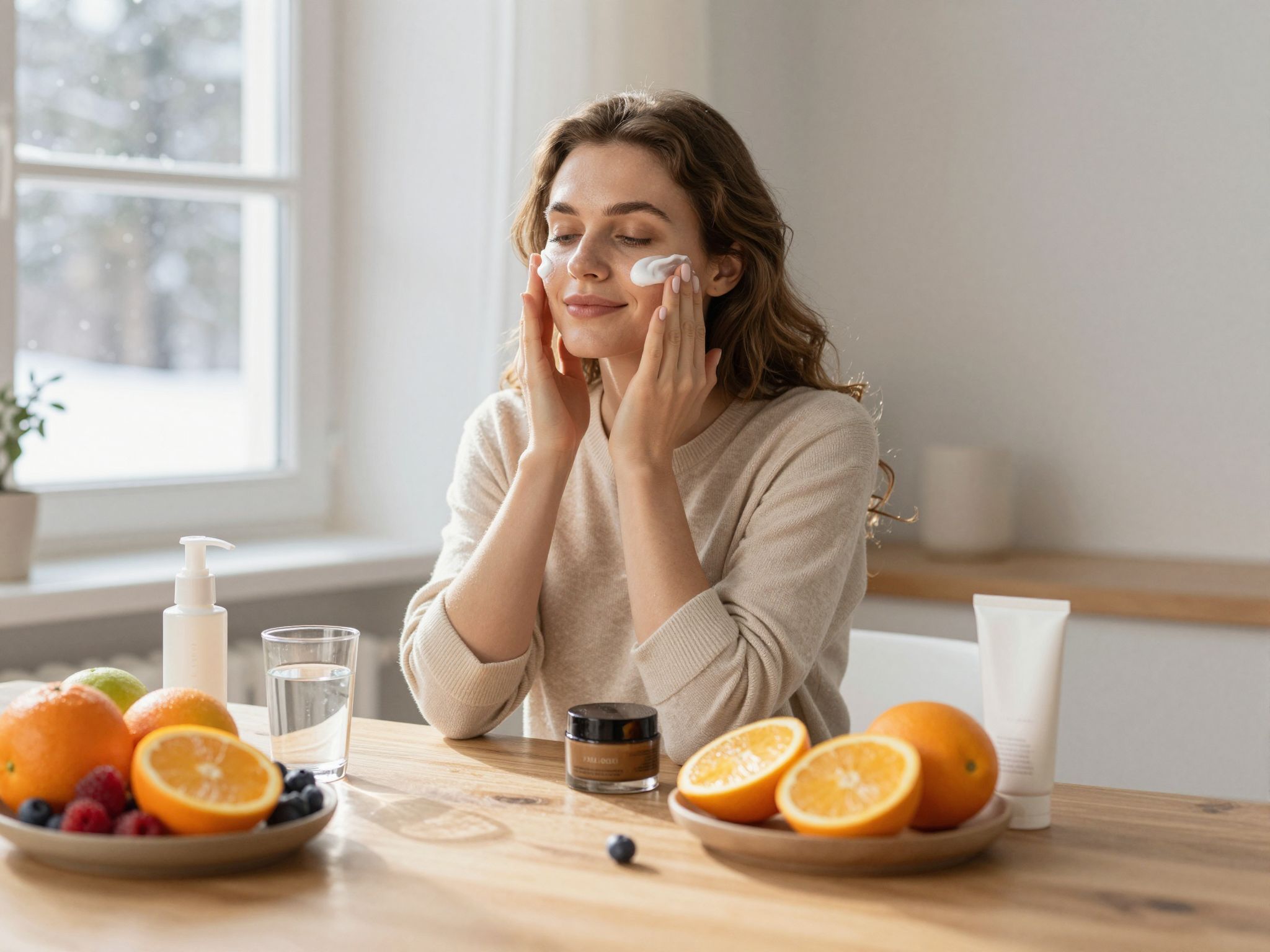 A belső hidratálás kulcsfontosságú a téli bőrápolásban.