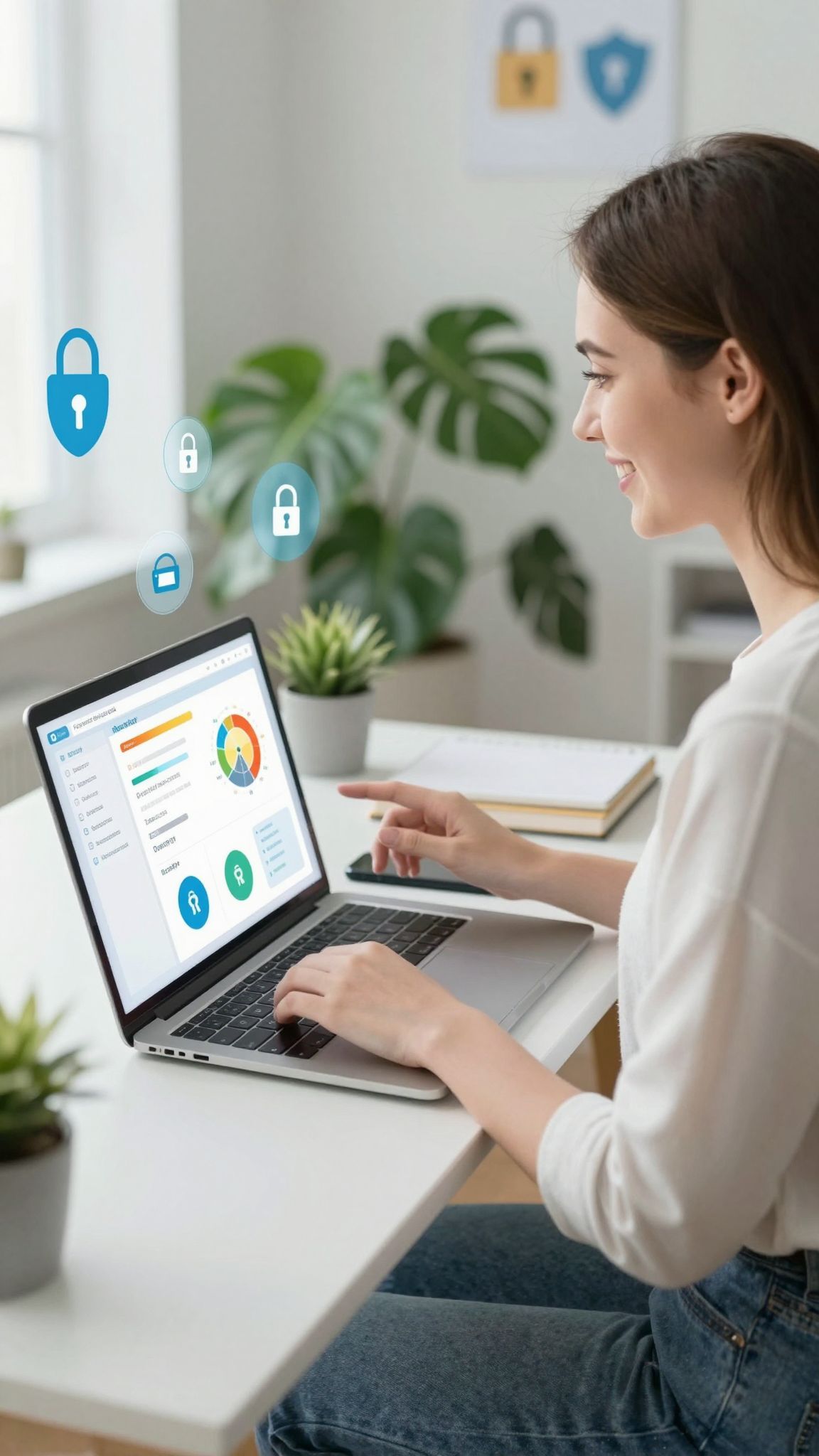 Az erős jelszavak és az adatok titkosítása kulcsfontosságú.