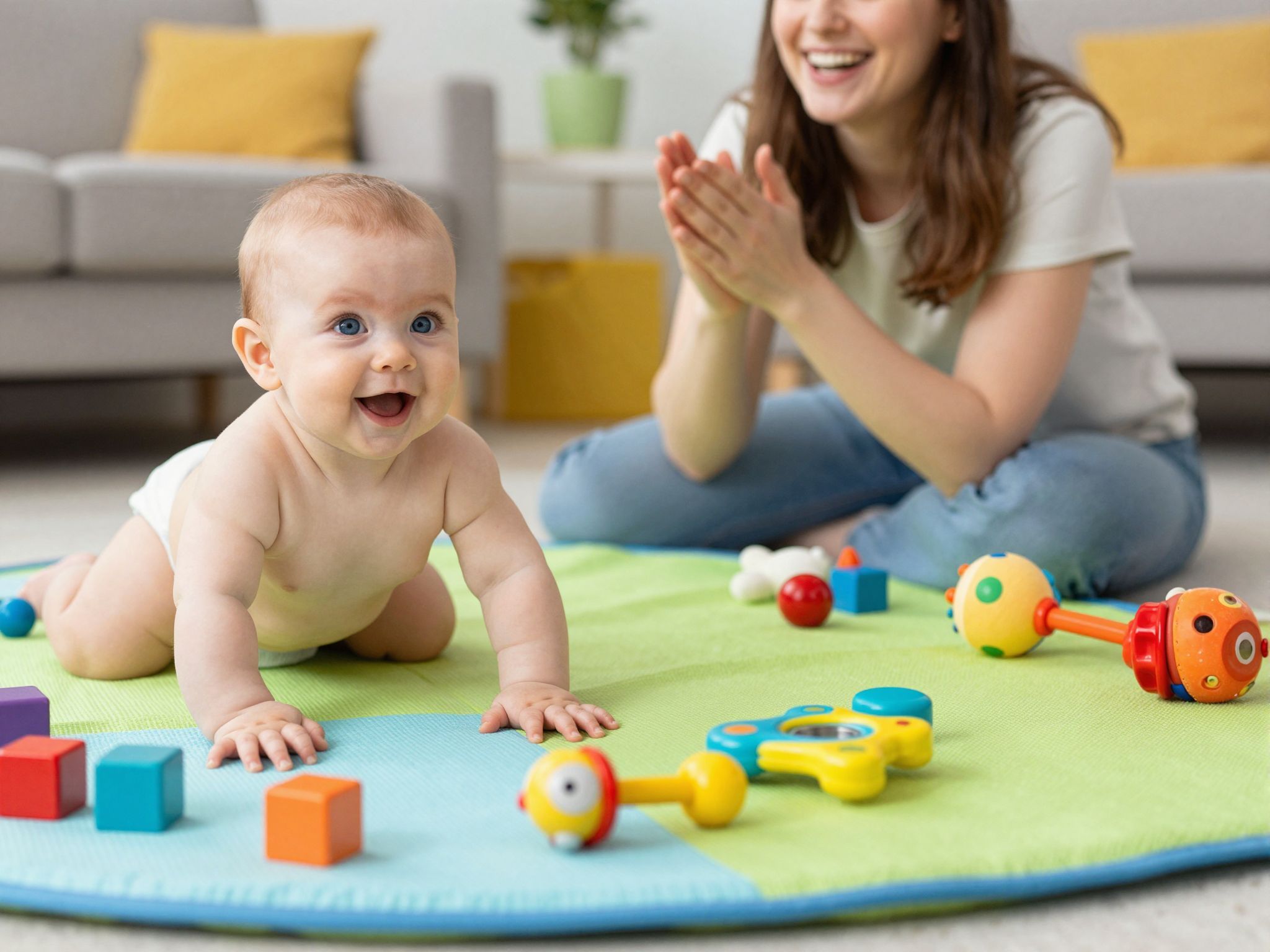 A 10 hónapos baba már mászhat és tapasztal.