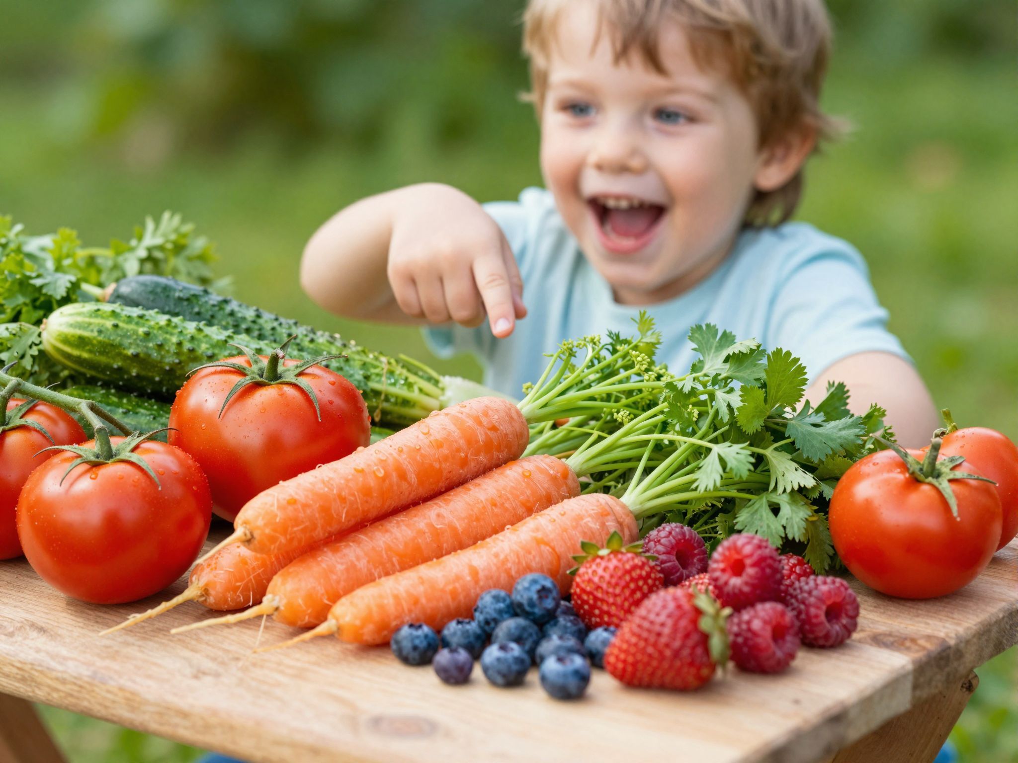 A színes zöldségek és gyümölcsök vonzzák a gyerekeket!