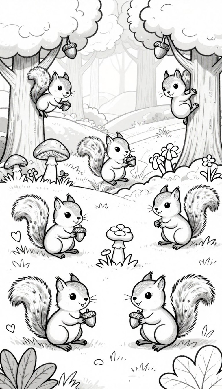 mókusos szinező gyerekeknek