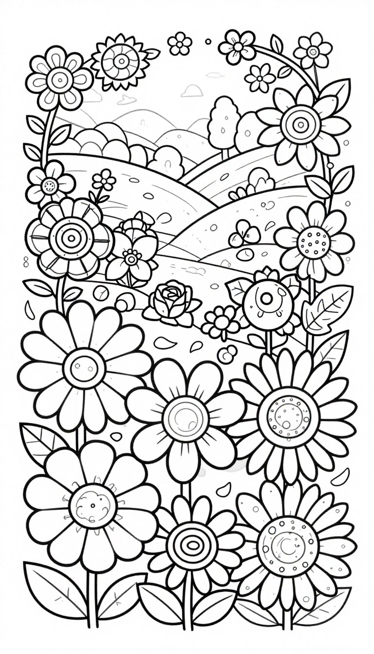 virágos színező gyerekeknek