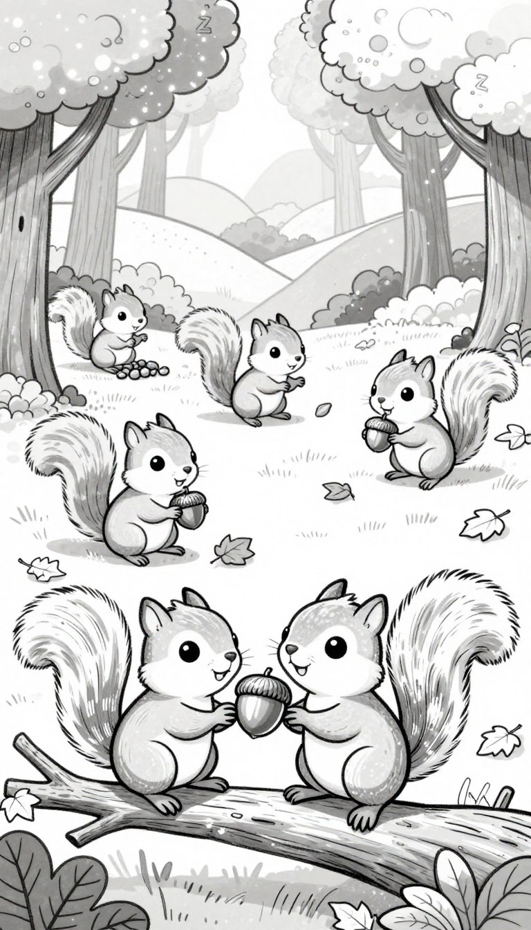 mókusos színező gyerekeknek