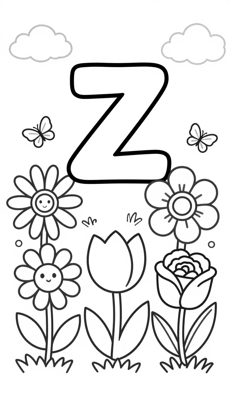 egyszerű virágos színező gyerekeknek