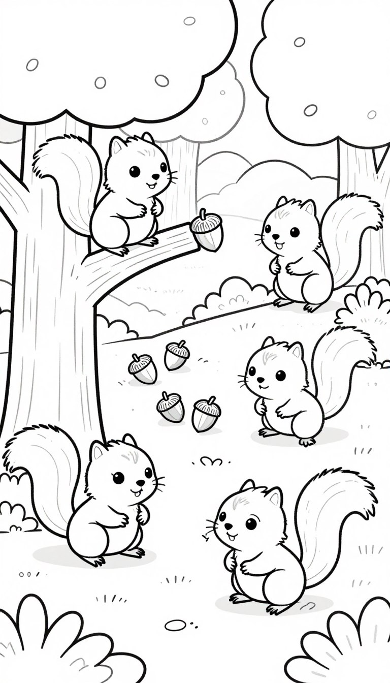 ingyenes mókusos színező képek