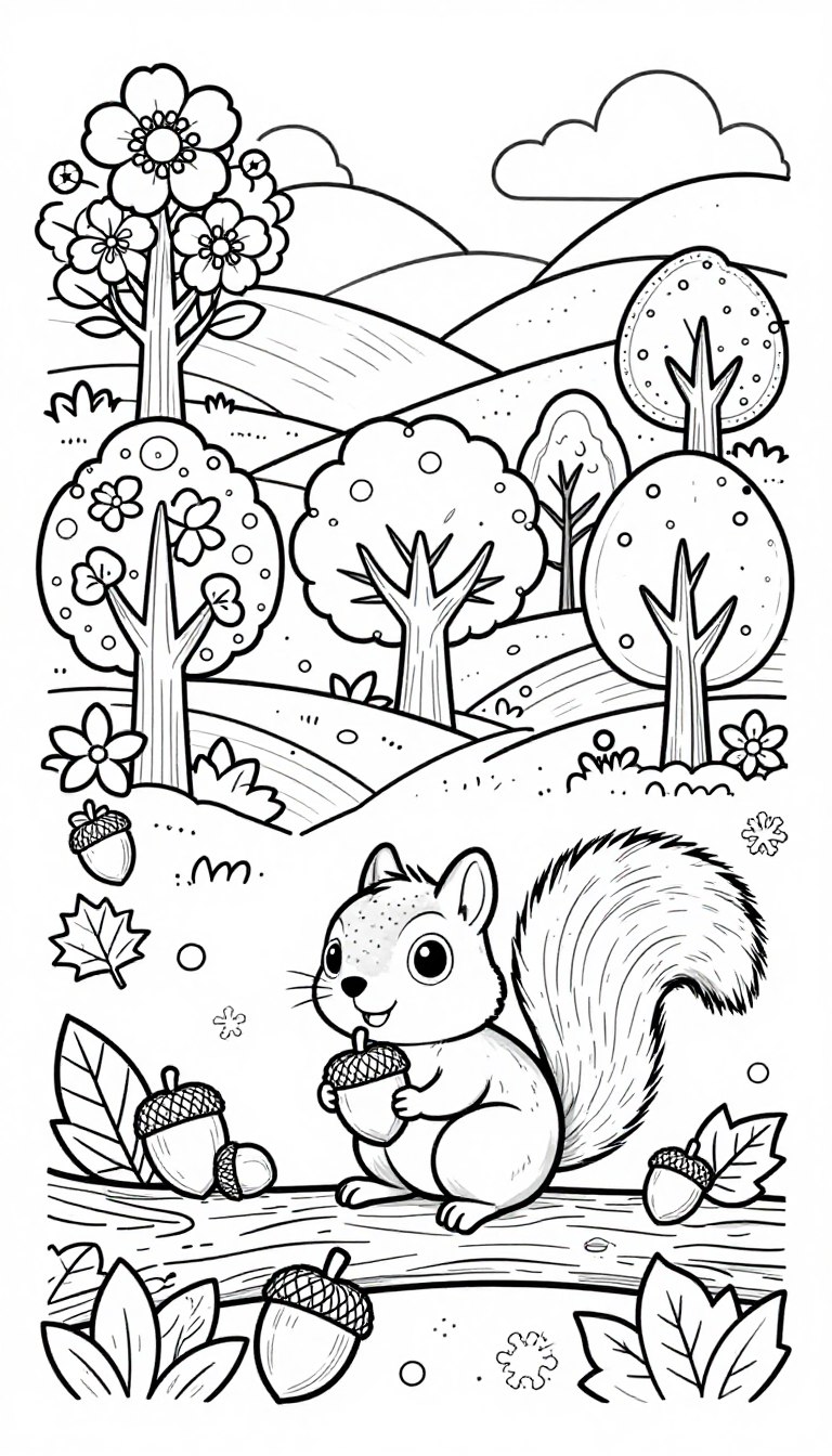 évszakos mókusos színezőlapok