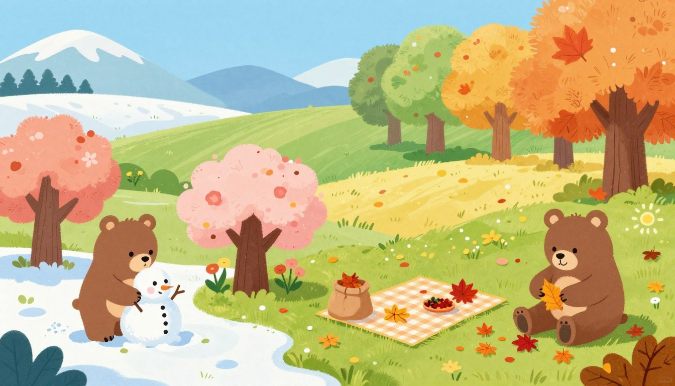 évszakokhoz kapcsolódó medve rajz