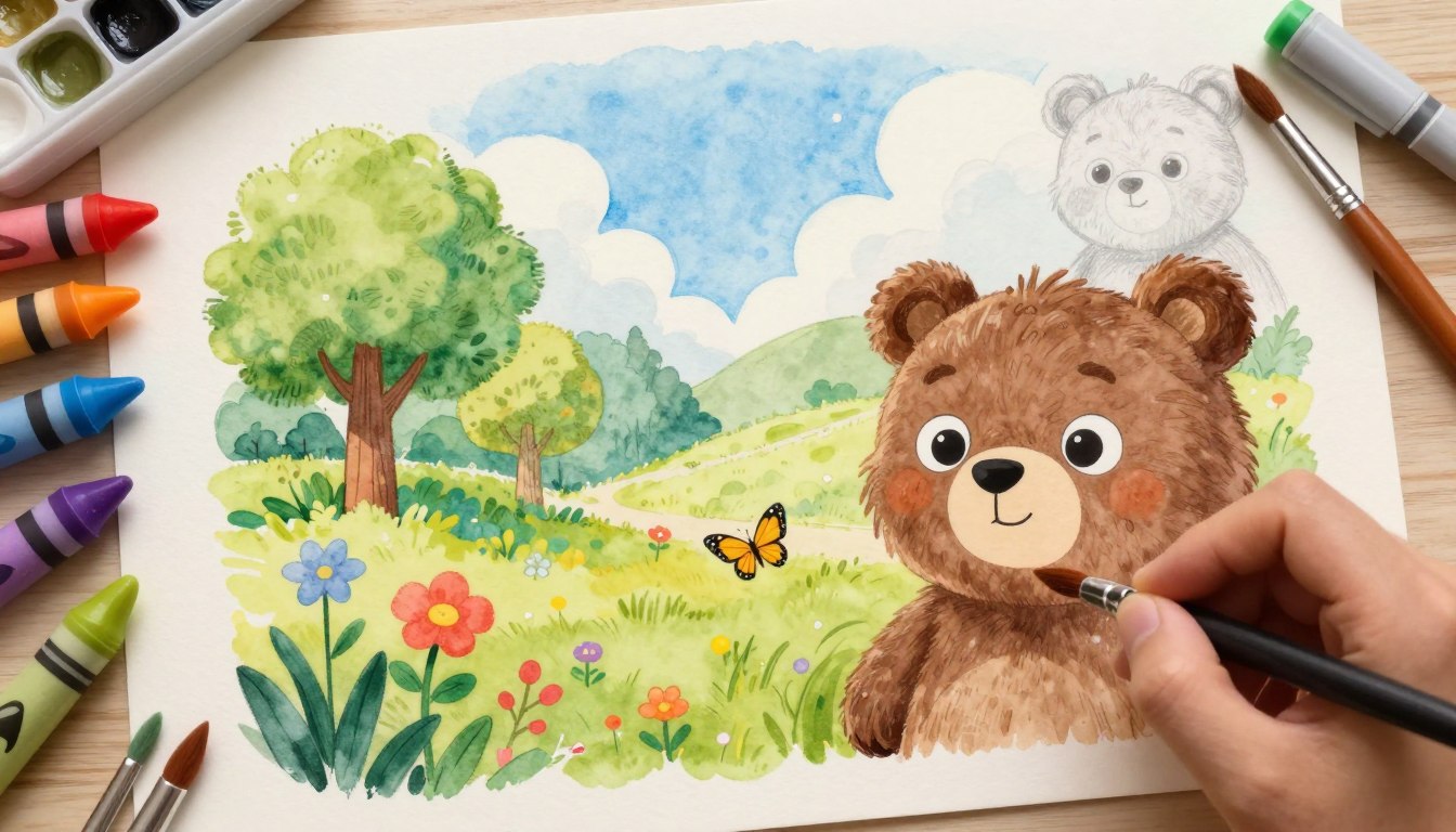 különleges technikák medve rajz