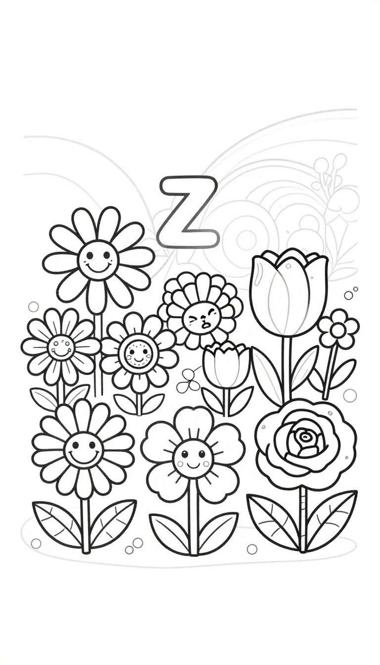 virágos színező gyerekeknek