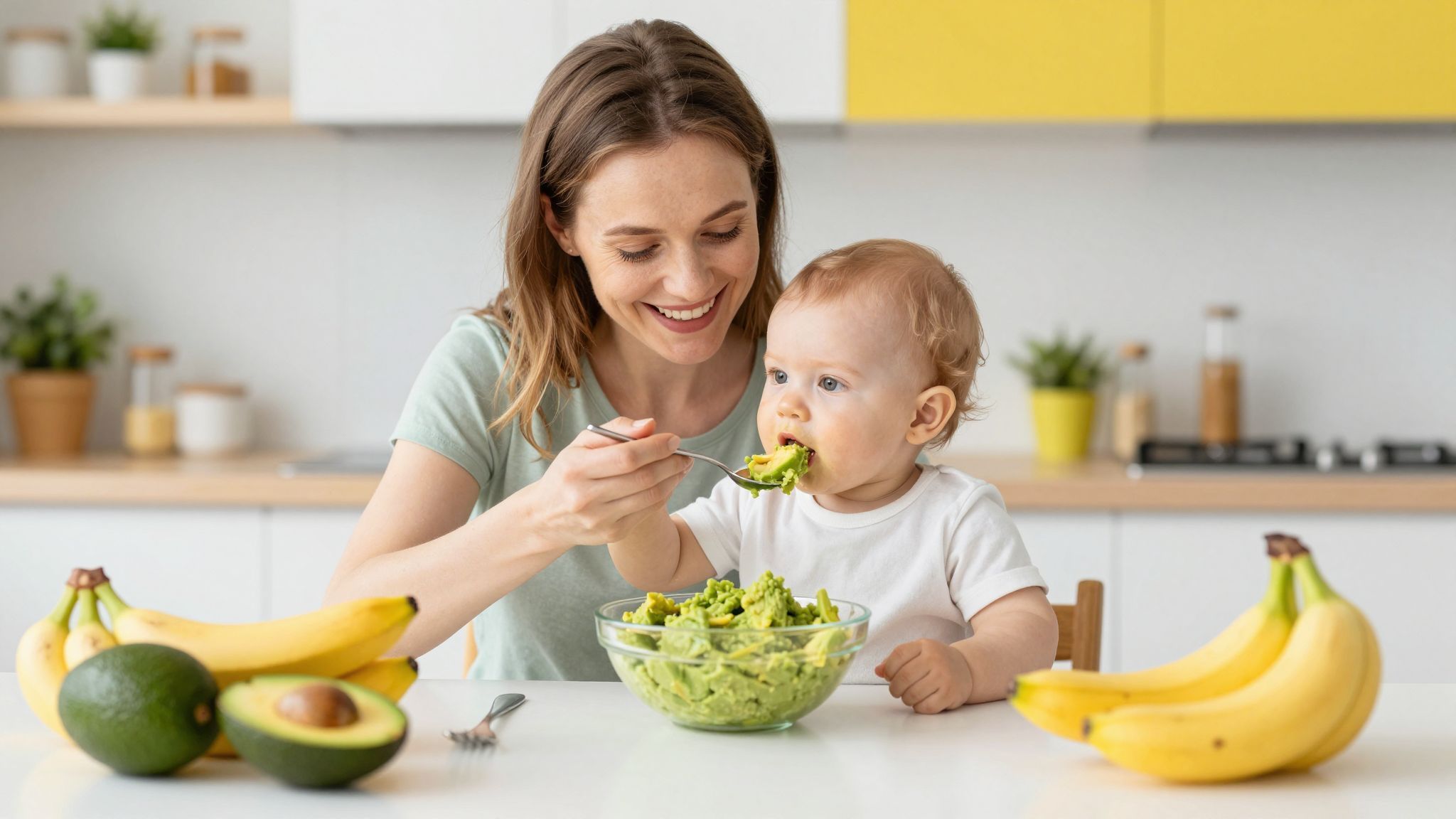 Az avokádó és banán kombinációja gazdag tápanyagokban.