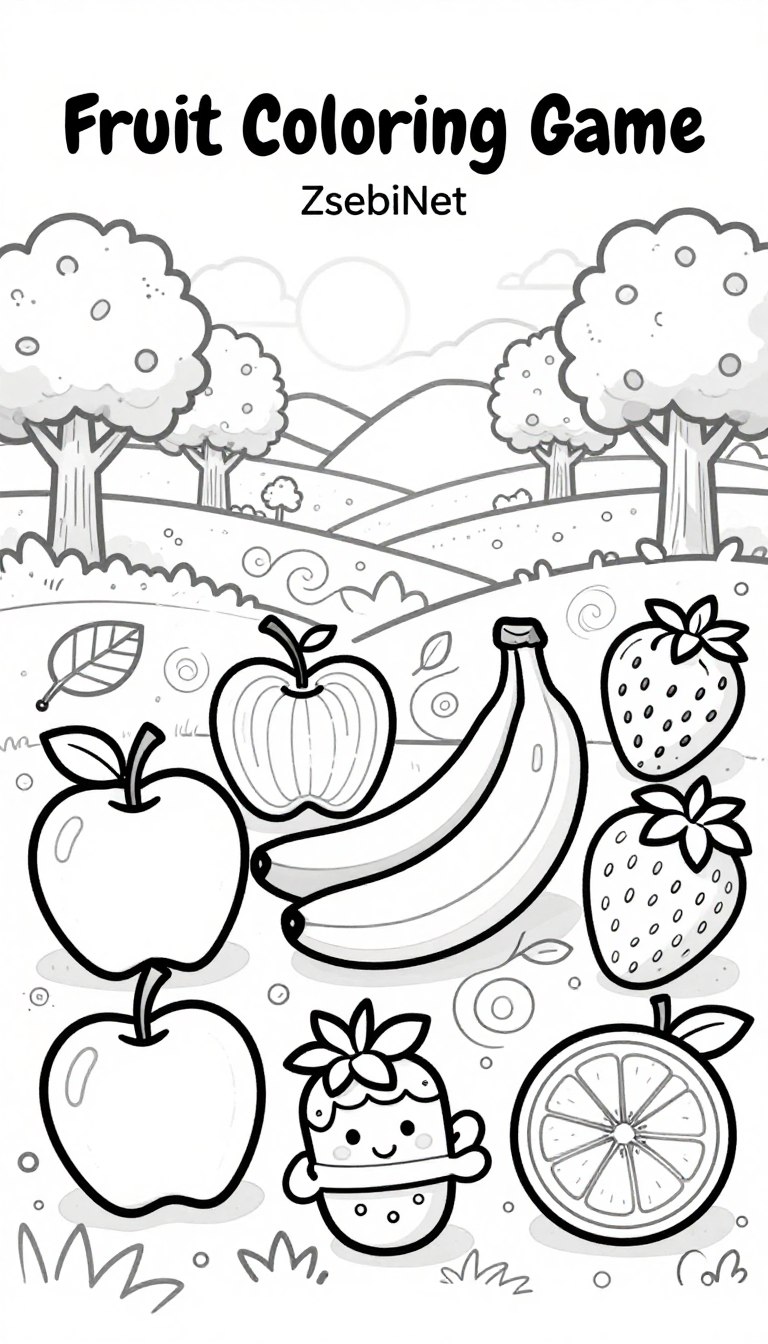 gyümölcsös színező játék