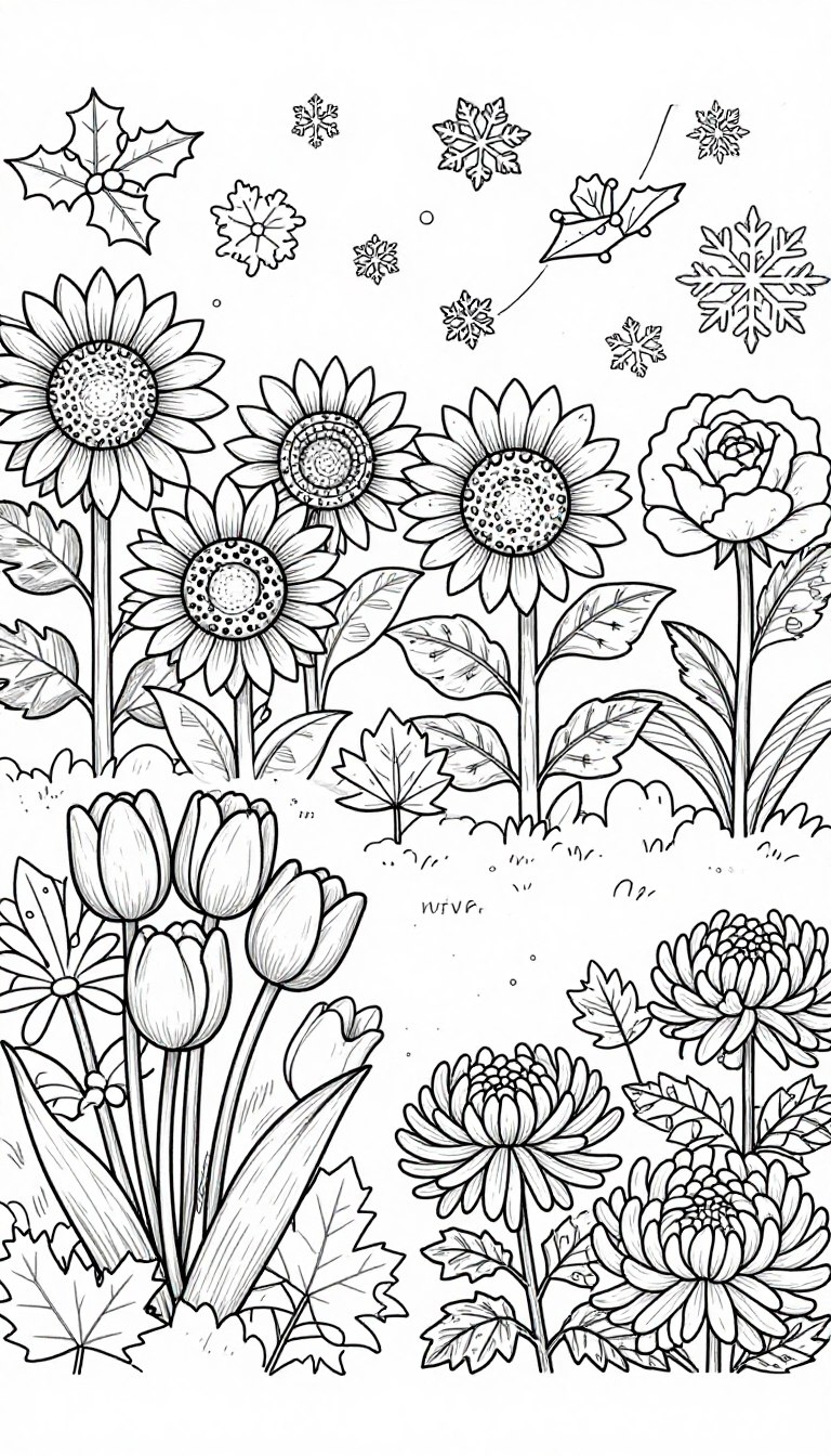 évszakos virágos színezők