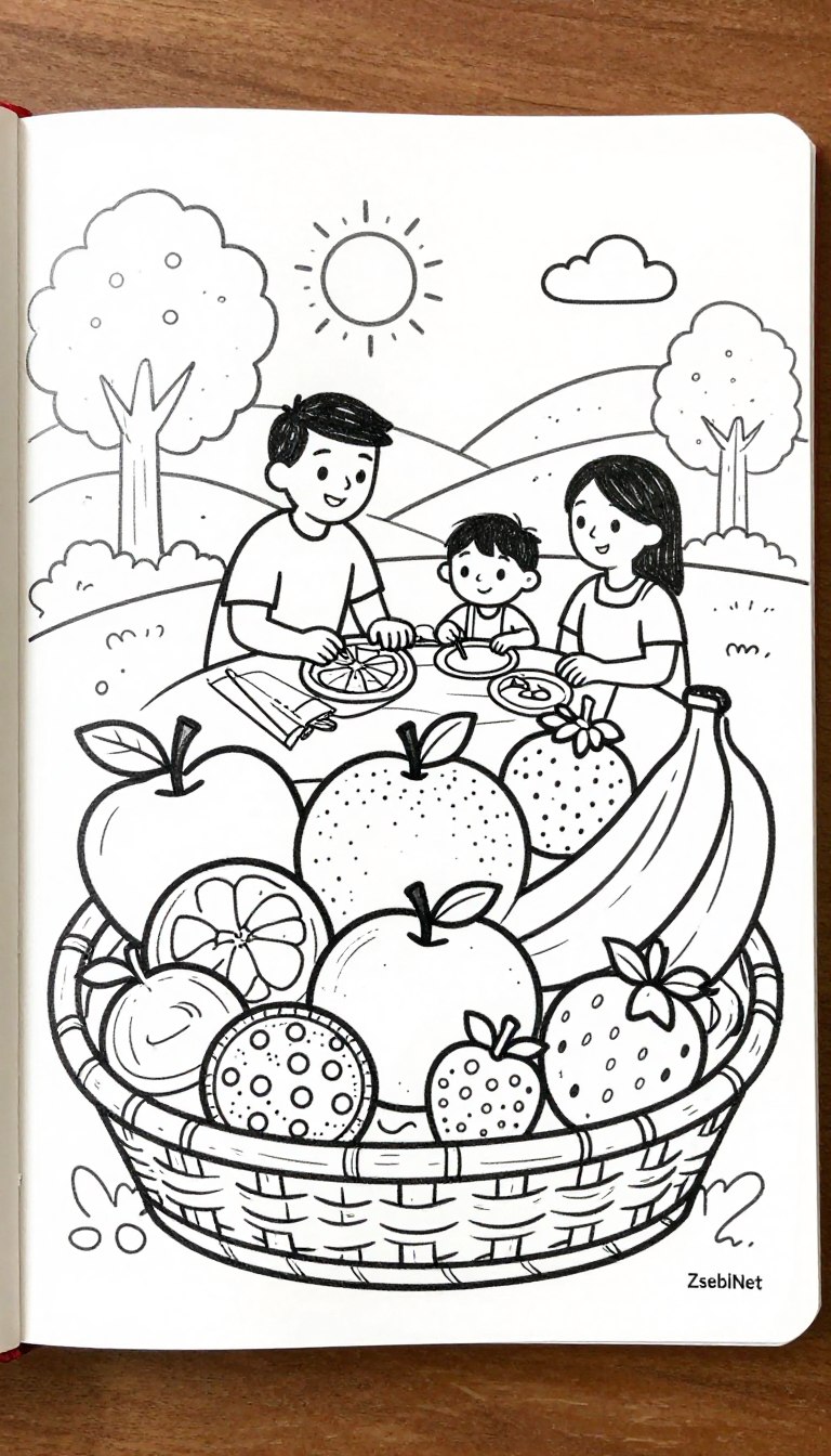 gyümölcsös színező játék