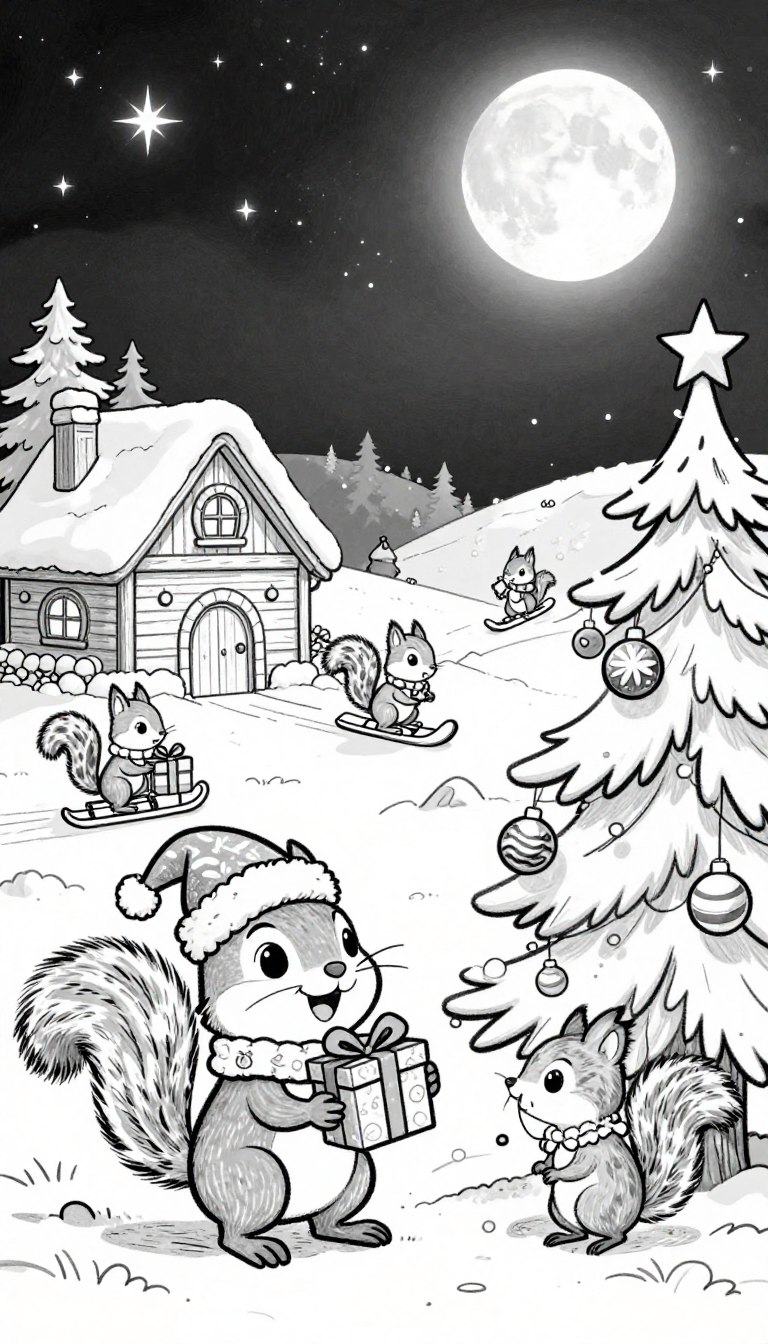 ünnepi mókusos színezők