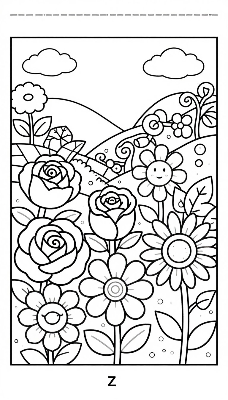 virágos minták kifestése