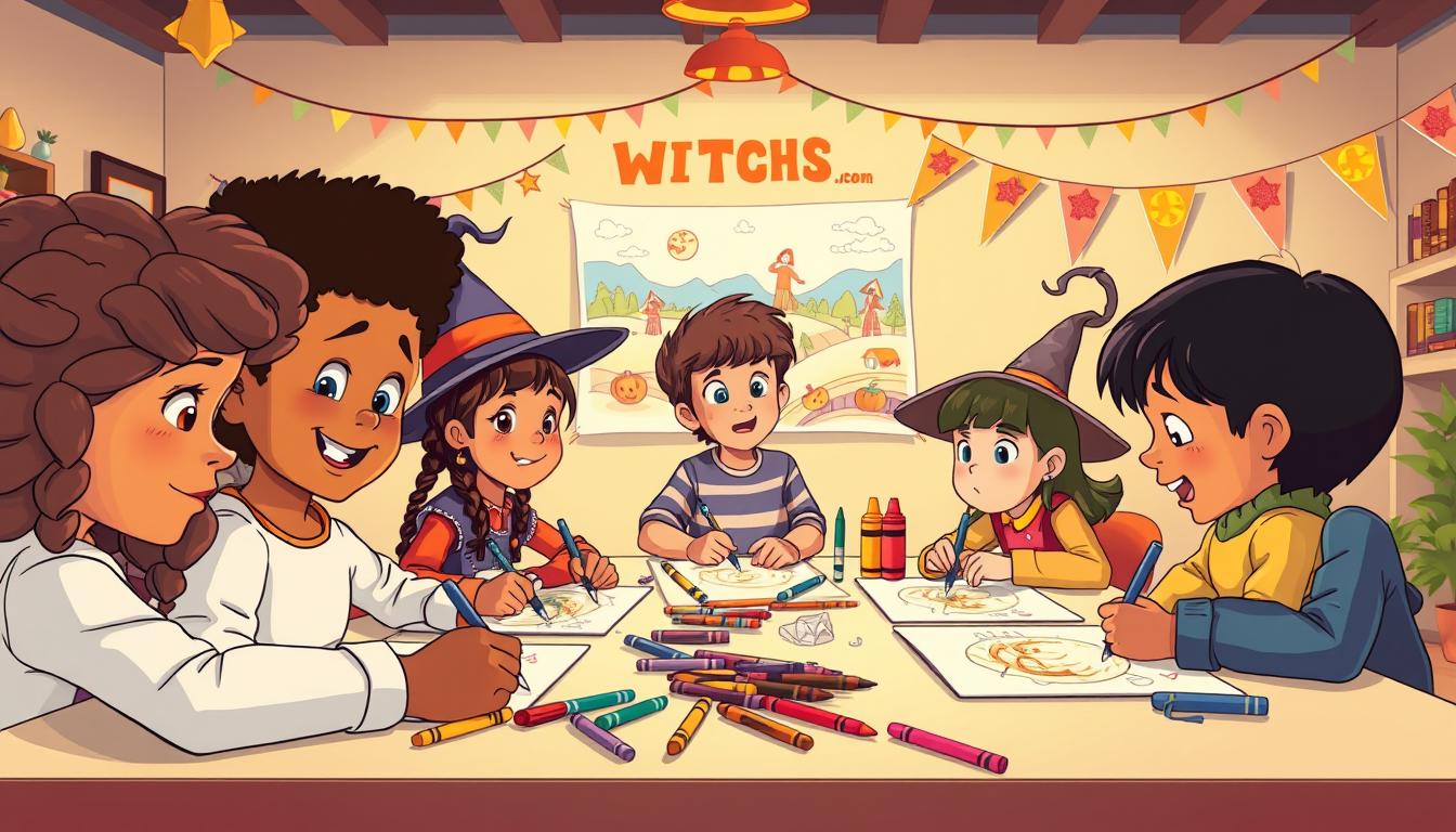 csoportos boszorkány rajzolás