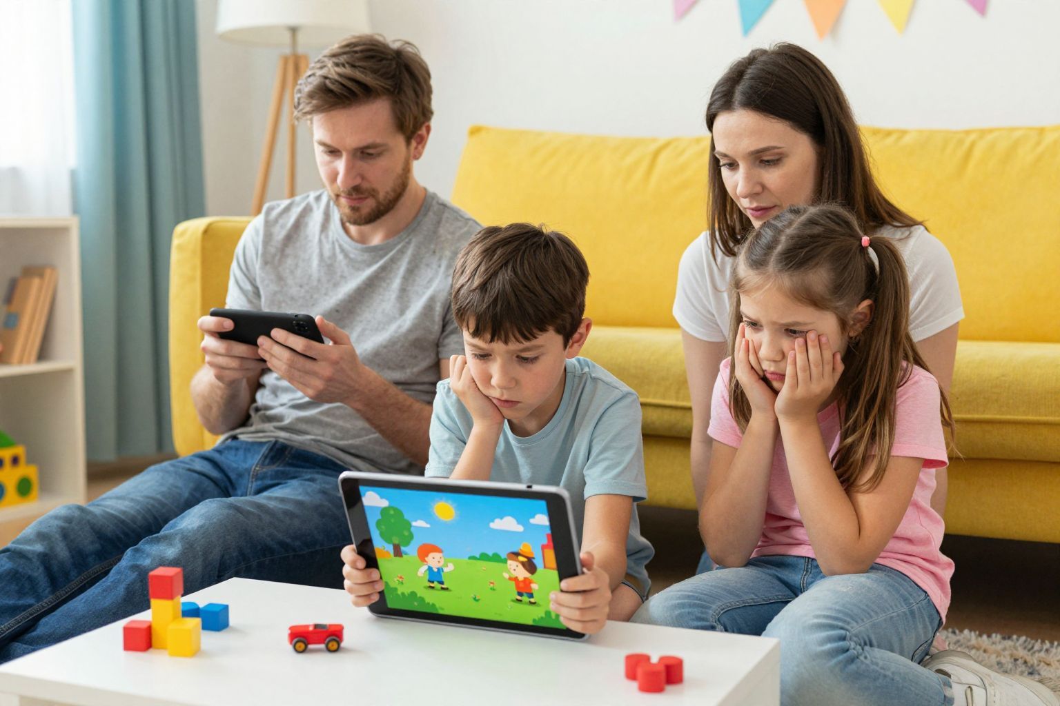 A szülők képernyőidője befolyásolja a gyerekek figyelmét.
